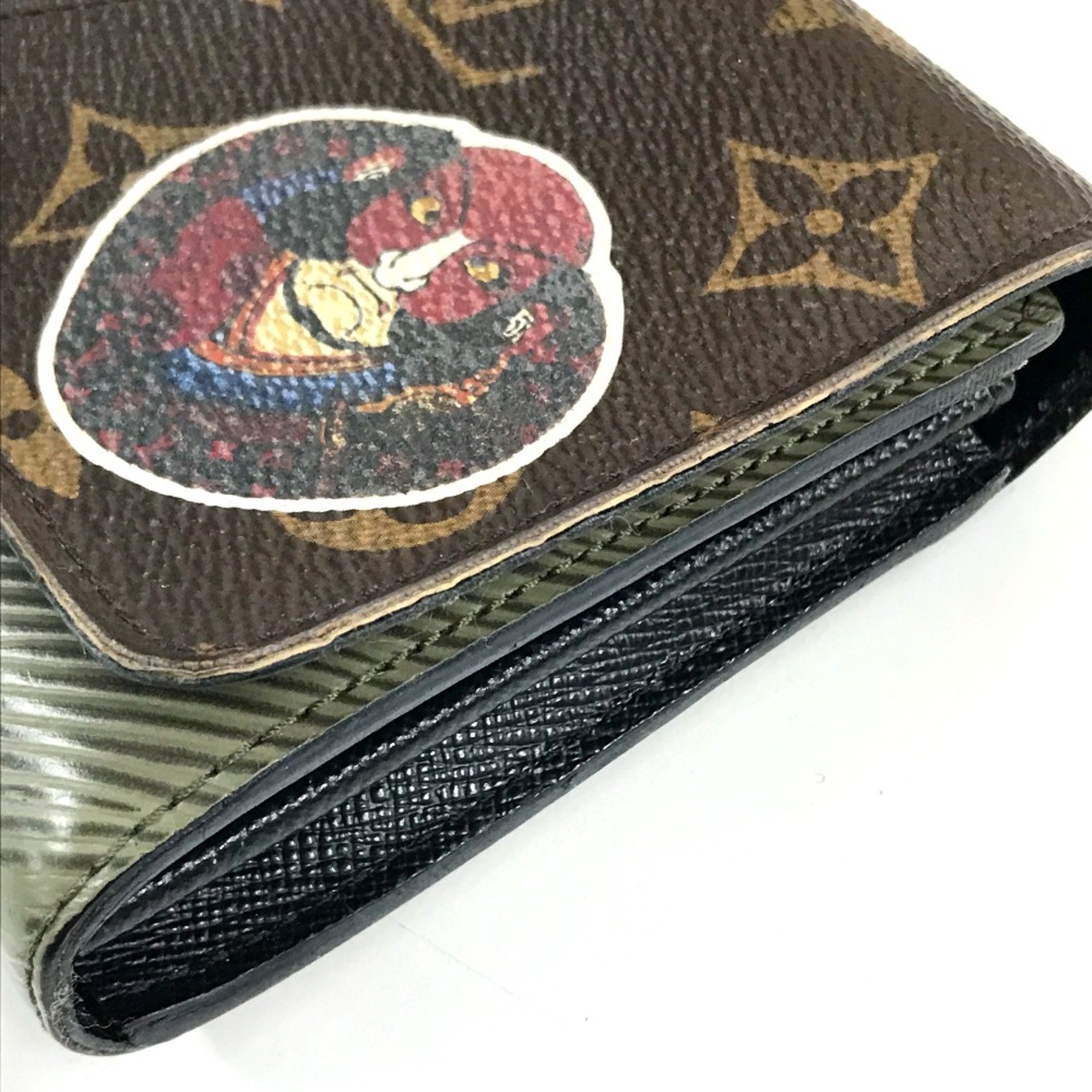 Louis Vuitton M67260 Monogram Kansai Yamamoto Kabuki Long Wallet khaki Brown x khaki