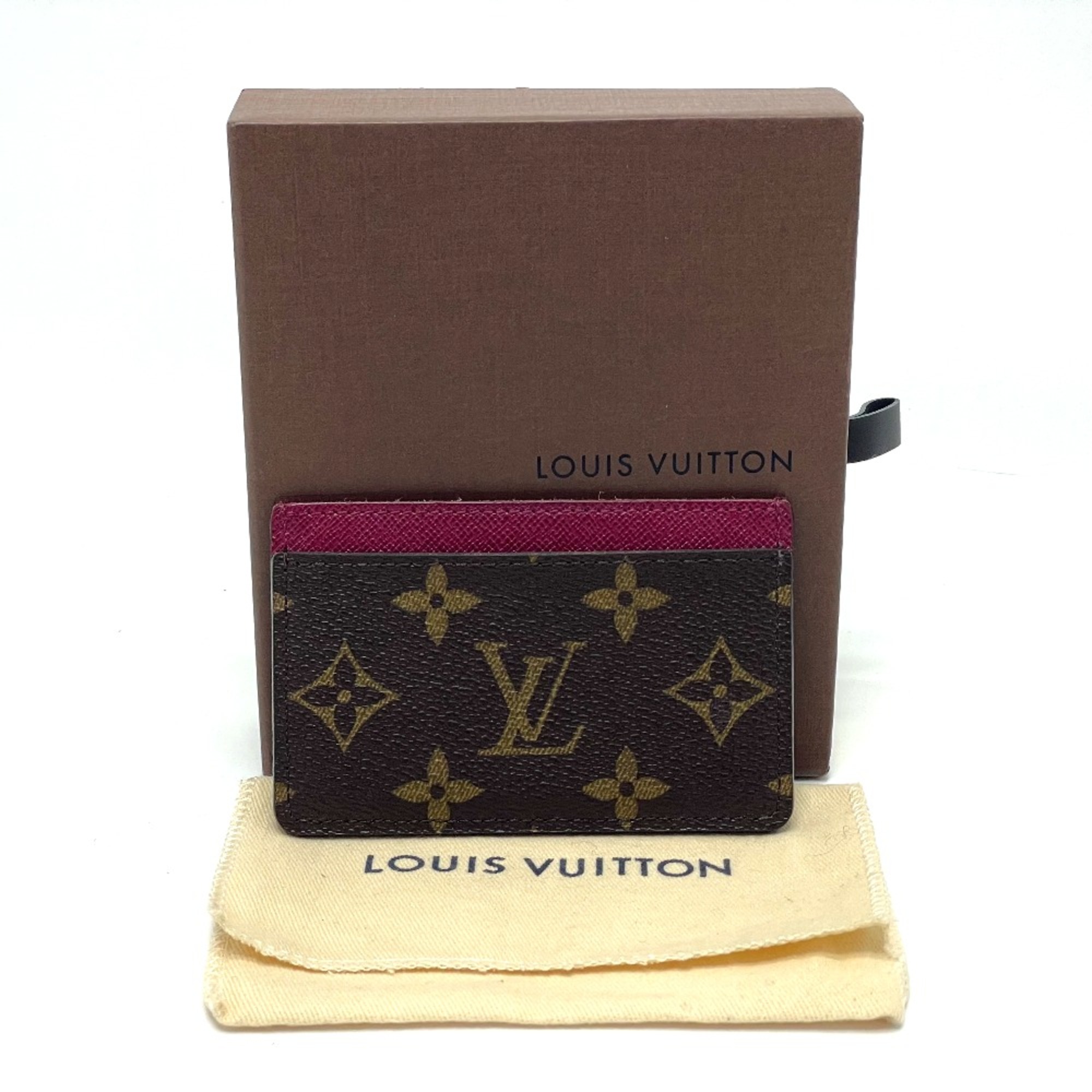 Louis Vuitton M60703 Monogram Pass holder Card Case Fuchsia