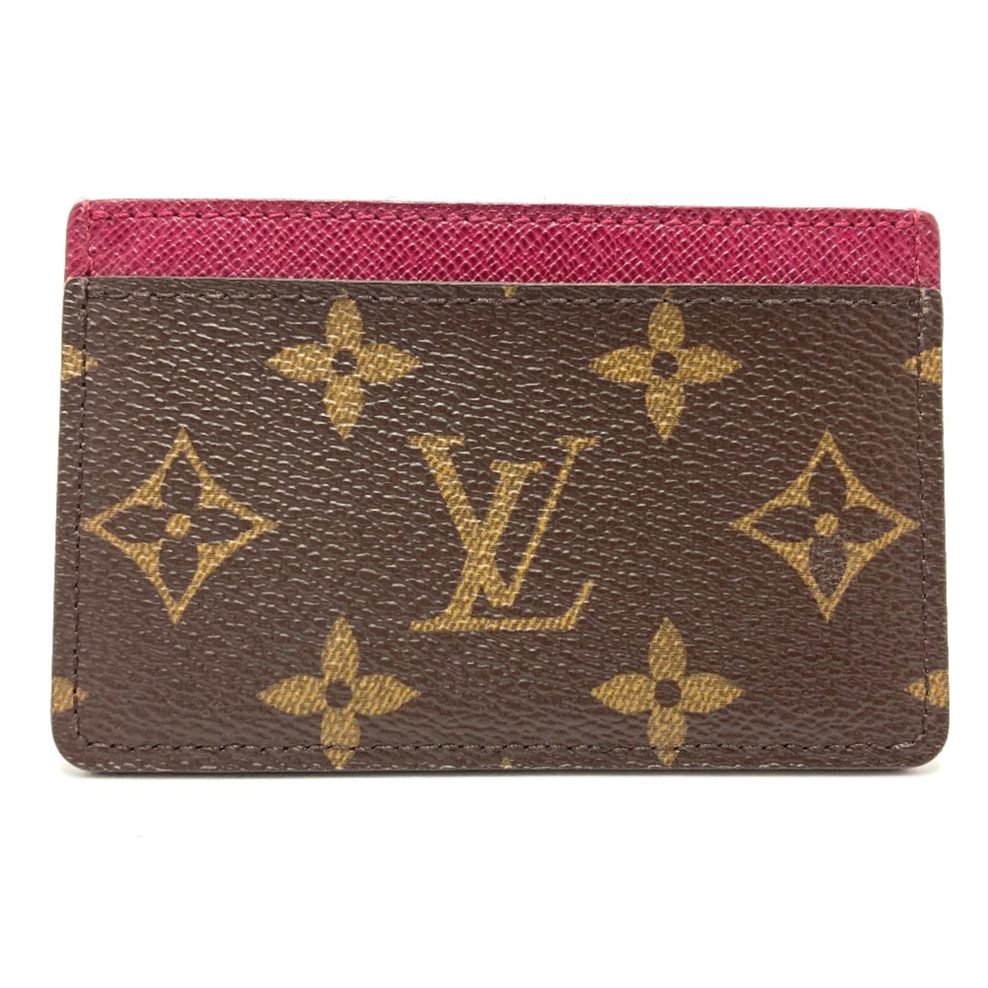 Louis Vuitton M60703 Monogram Pass holder Card Case Fuchsia