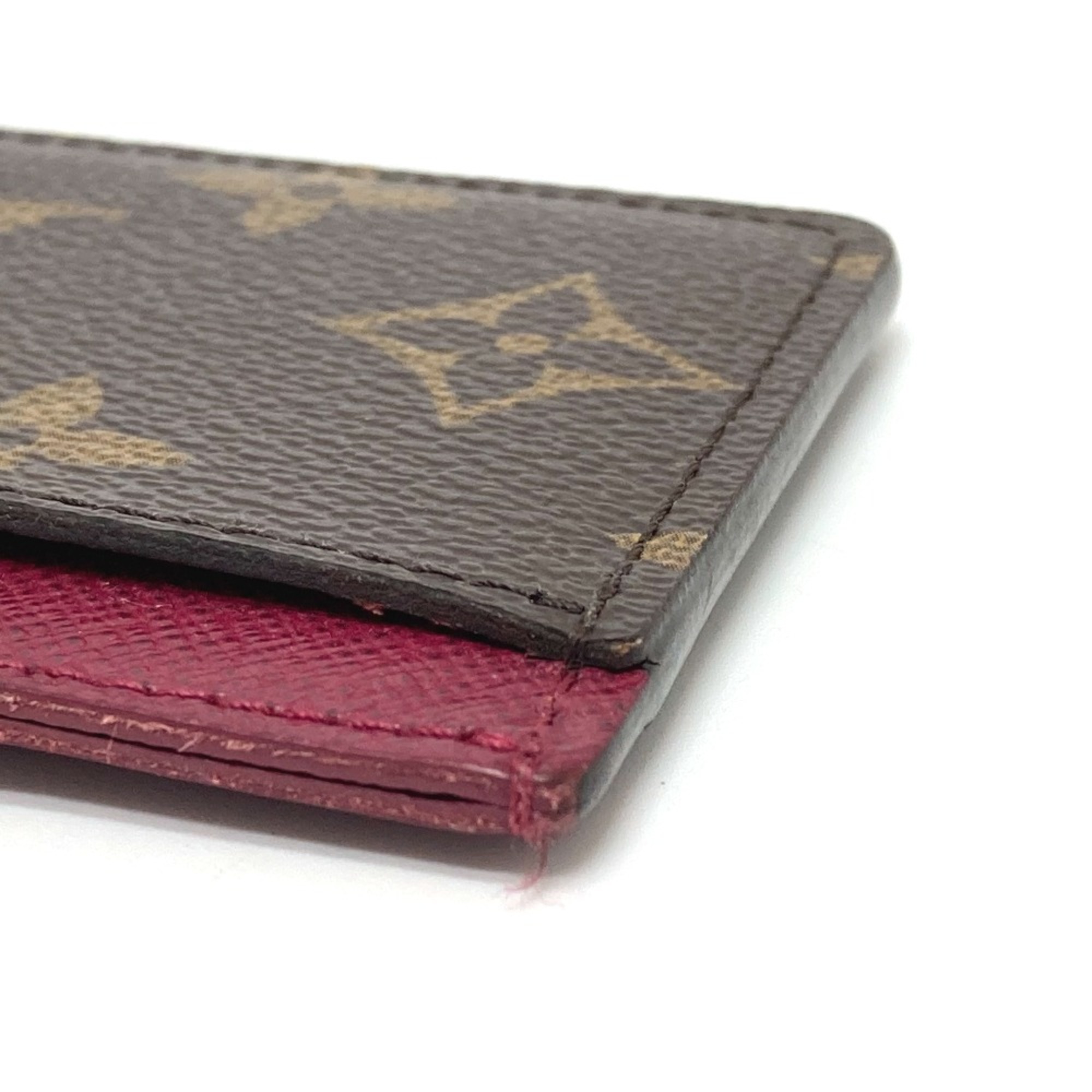 Louis Vuitton M60703 Monogram Pass holder Card Case Fuchsia