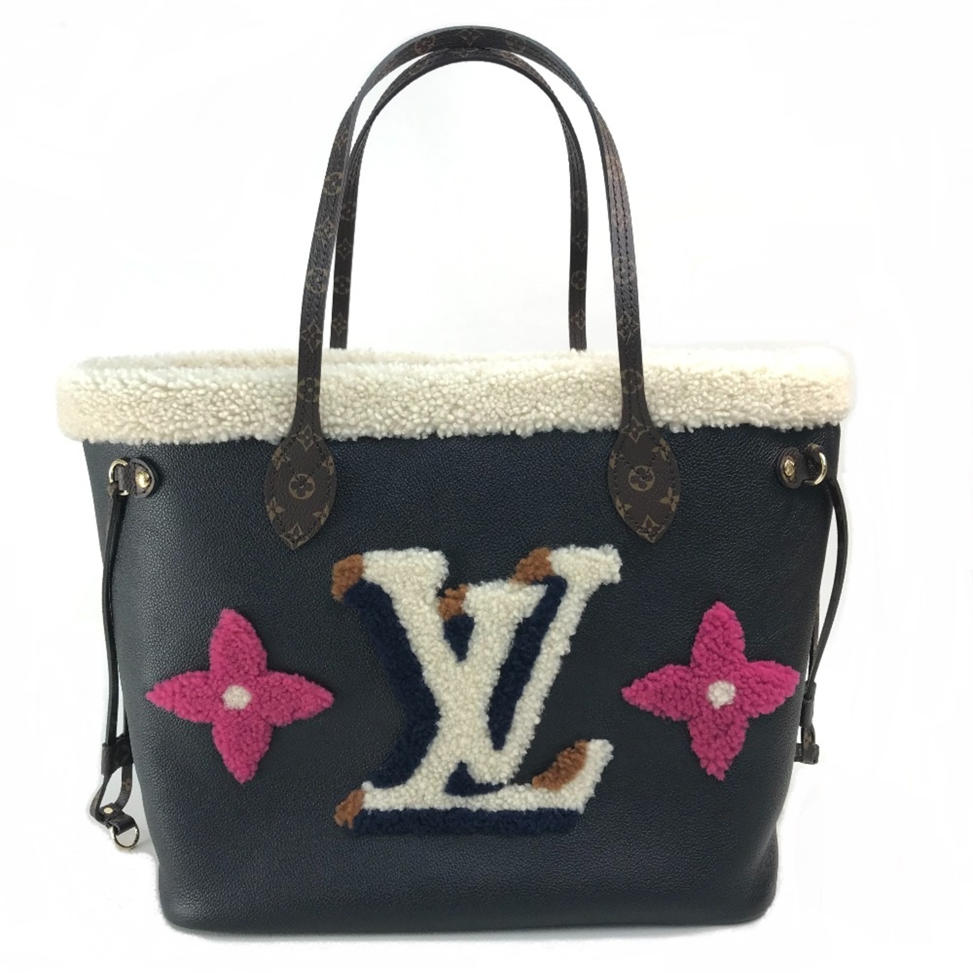 Louis Vuitton M56960 Shearing Monogram Flower LV Initials Bag Shoulder Bag Tote Bag Black x off White eLADY Globazone