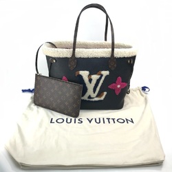 Louis Vuitton M56960 Shearing Monogram Flower LV Initials Bag Shoulder Bag Tote Bag Black x off White