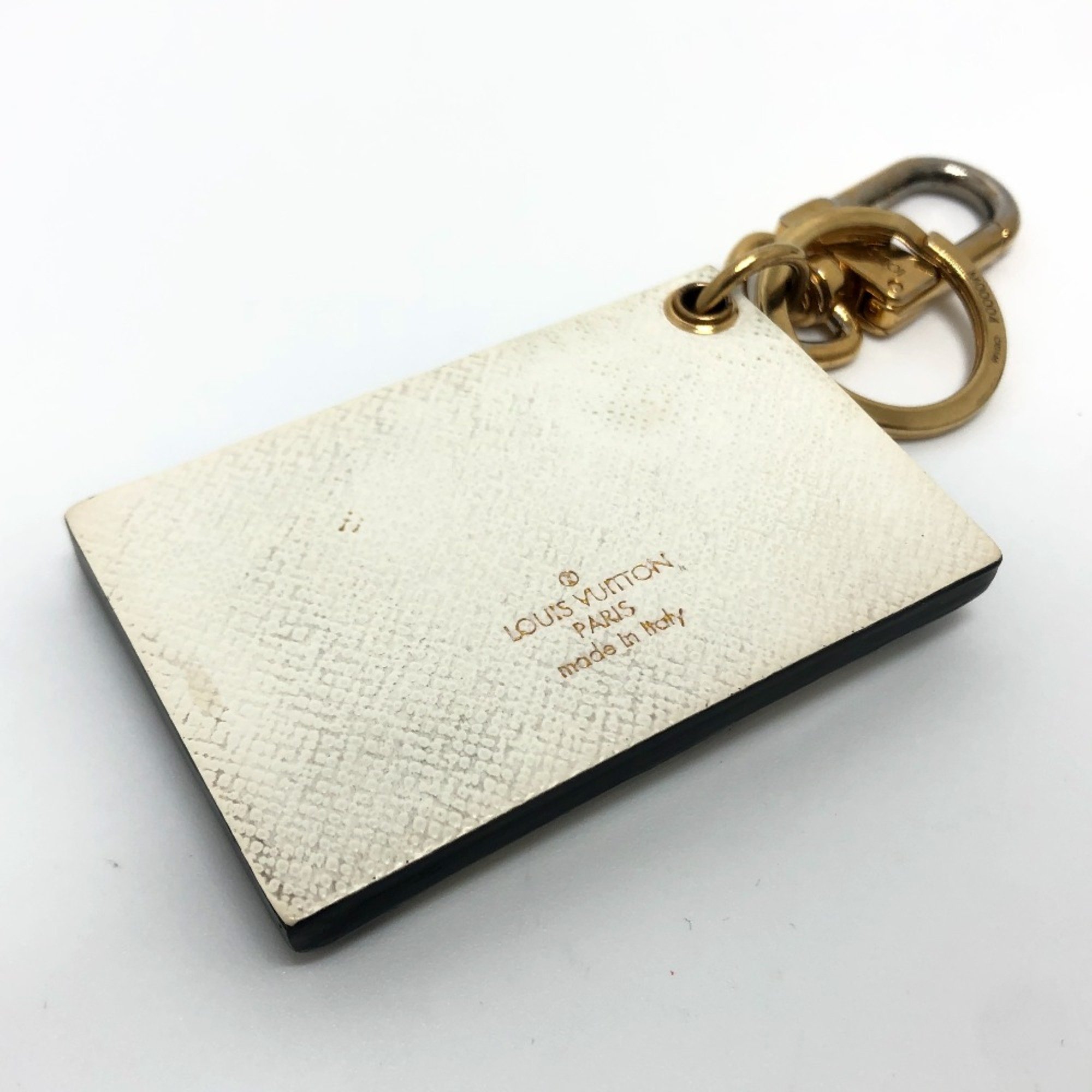 Louis Vuitton M00004 Trunk Bag Key Holder Charm Key ring White White x Black x Gold