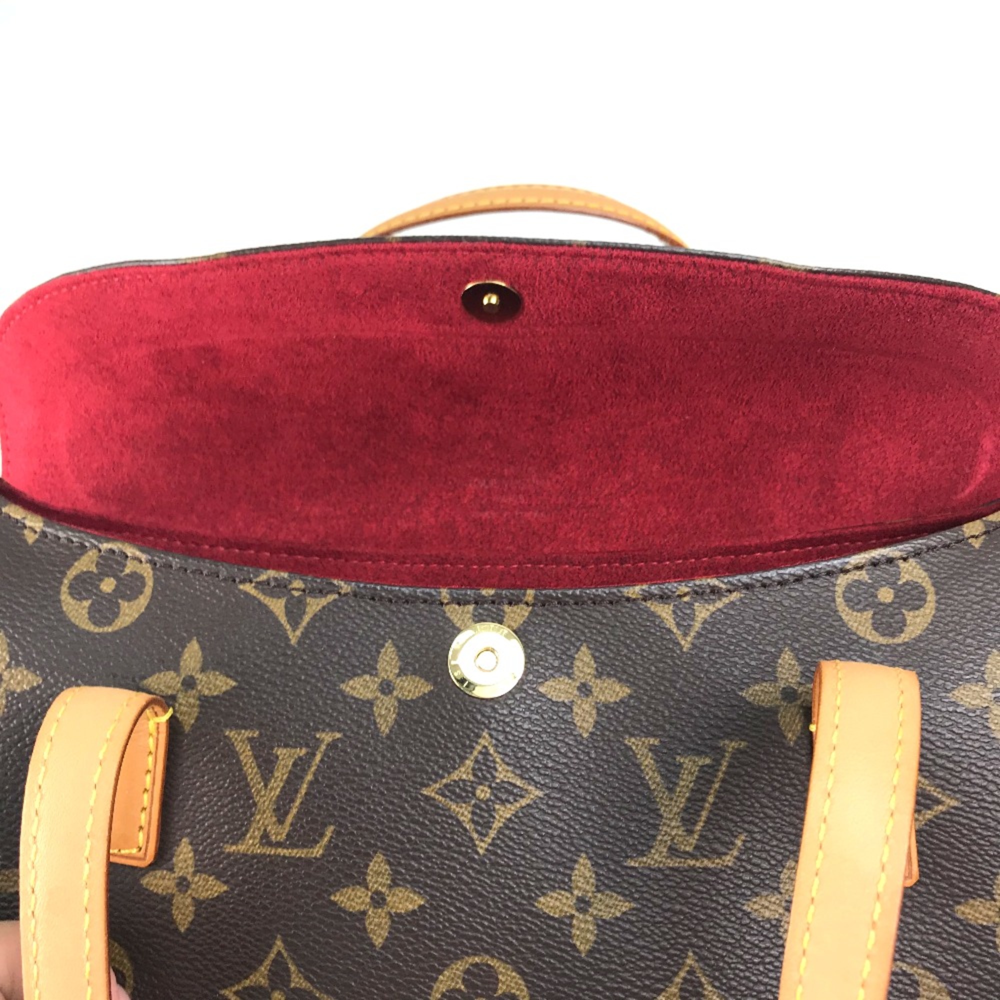 Louis Vuitton M51902 Monogram Width Hand Bag Brown/Red