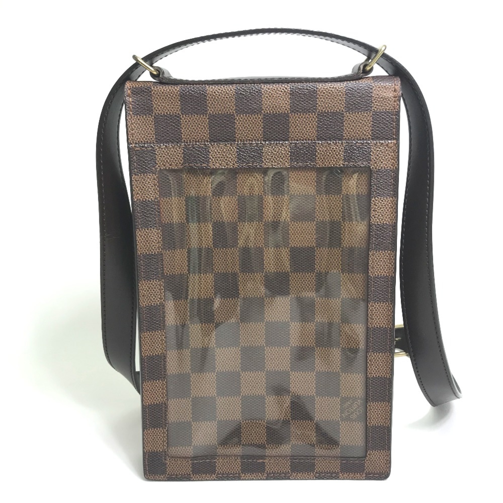 Louis Vuitton N45271 Damier Bag Pochette Shoulder Bag Ebene Brown GoldHardware