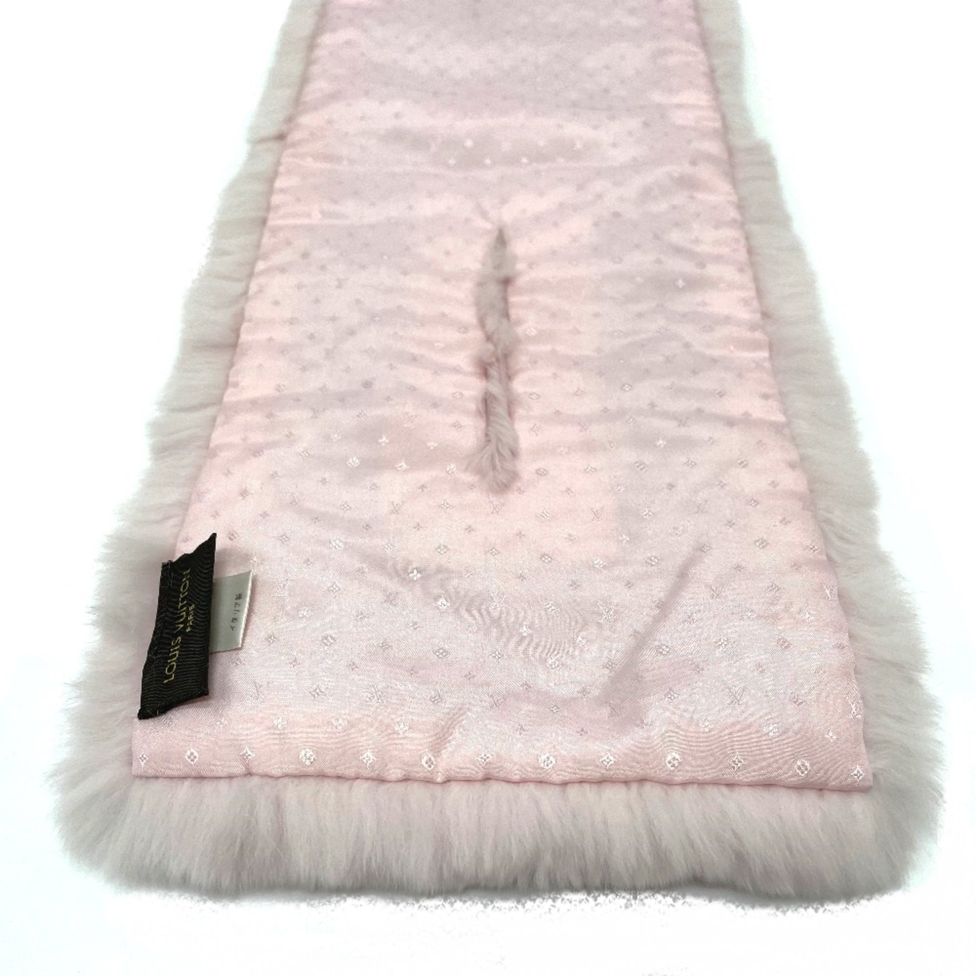 Louis Vuitton M70272 LV logo Tippet fur Scarf pink