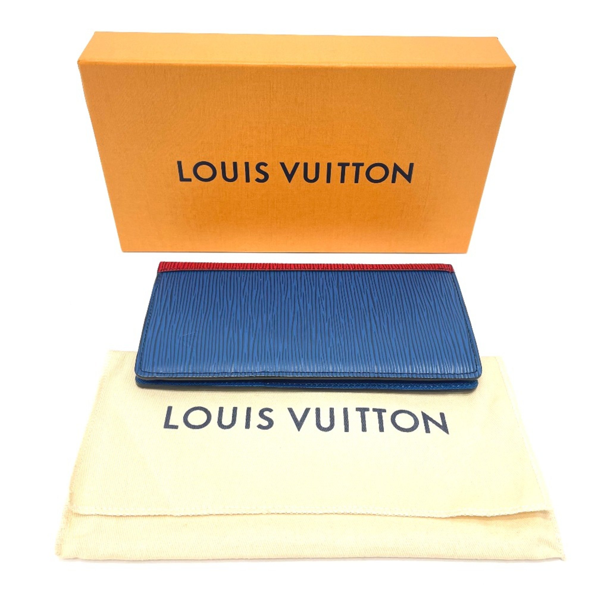 Louis Vuitton M68718 Epi Bifold Long Wallet Blue x Red x Green