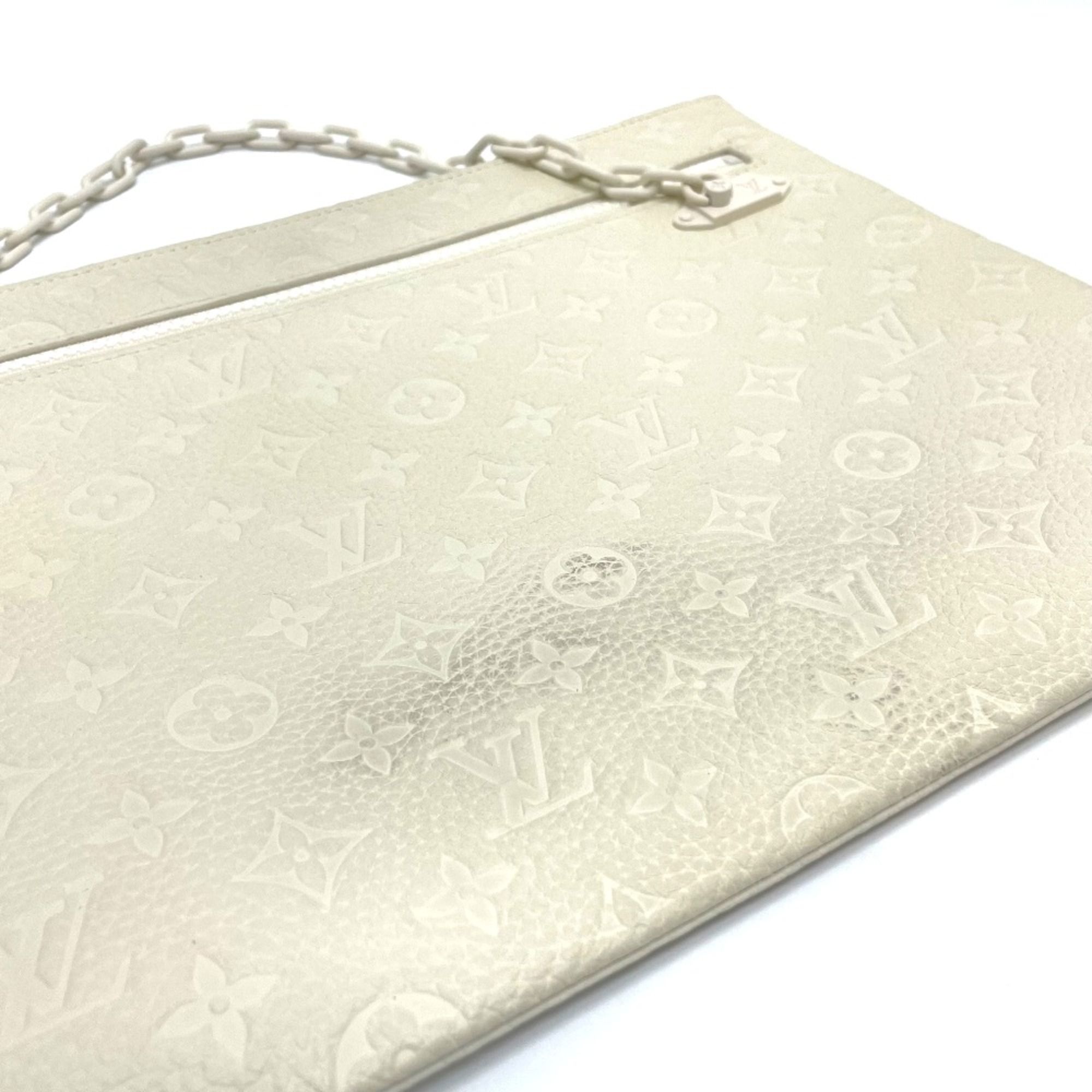 Louis Vuitton M67462 Taurillon ClemenceMonogram Bag Virgil Abloh Clutch bag Blanc White