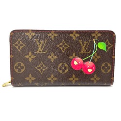 Louis Vuitton M95006 Monogram Cherry Zip Around Long Wallet Brown