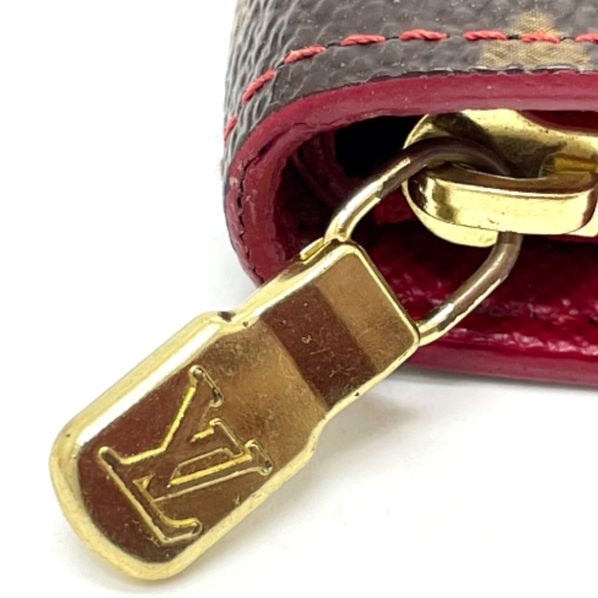 Louis Vuitton M95006 Monogram Cherry Zip Around Long Wallet Brown