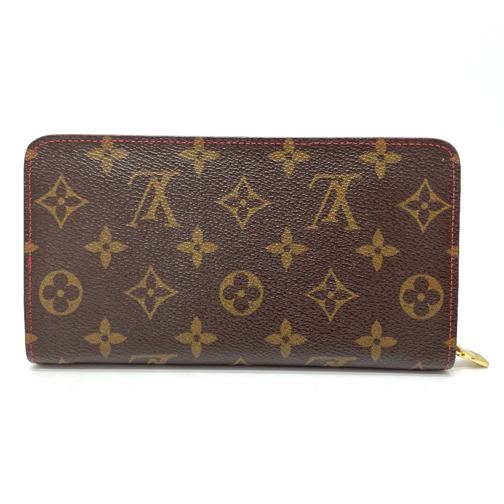 Louis Vuitton M95006 Monogram Cherry Zip Around Long Wallet Brown