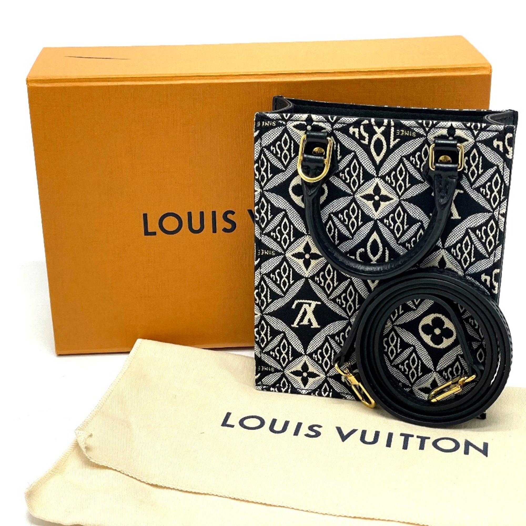 Louis Vuitton M80484 Monogram jacquard Bag 2WAY Hand Bag Black x blue