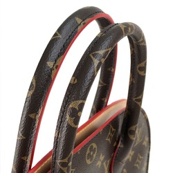 Louis Vuitton M41234 Monogram studs Christian Louboutin collaboration Hand Bag Brown x Red