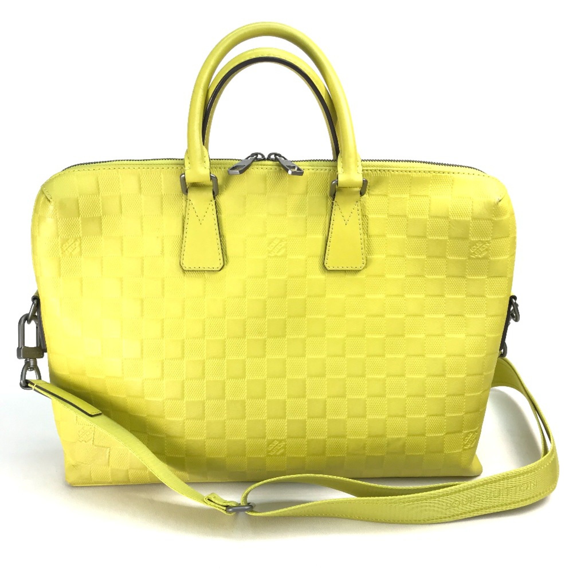 Louis Vuitton N41391 Damier Infini 2WAY Shoulder Bag Business bag Vere Seed yellow SilverHardware