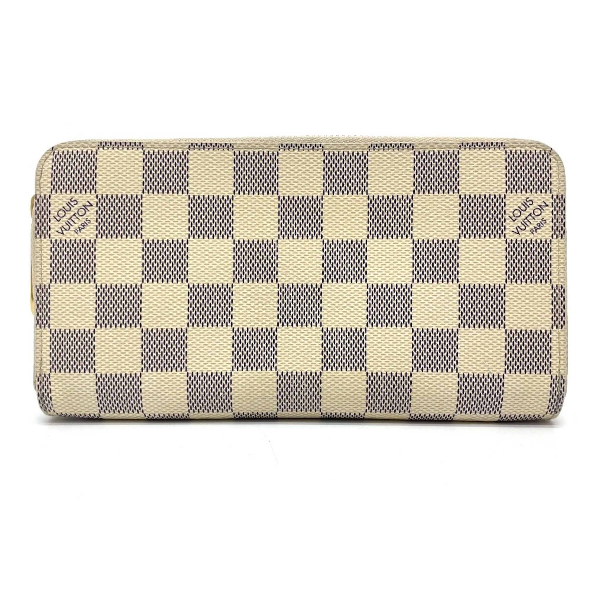 Louis Vuitton N60019 Damier Azur Zip Around Long Wallet Azur White