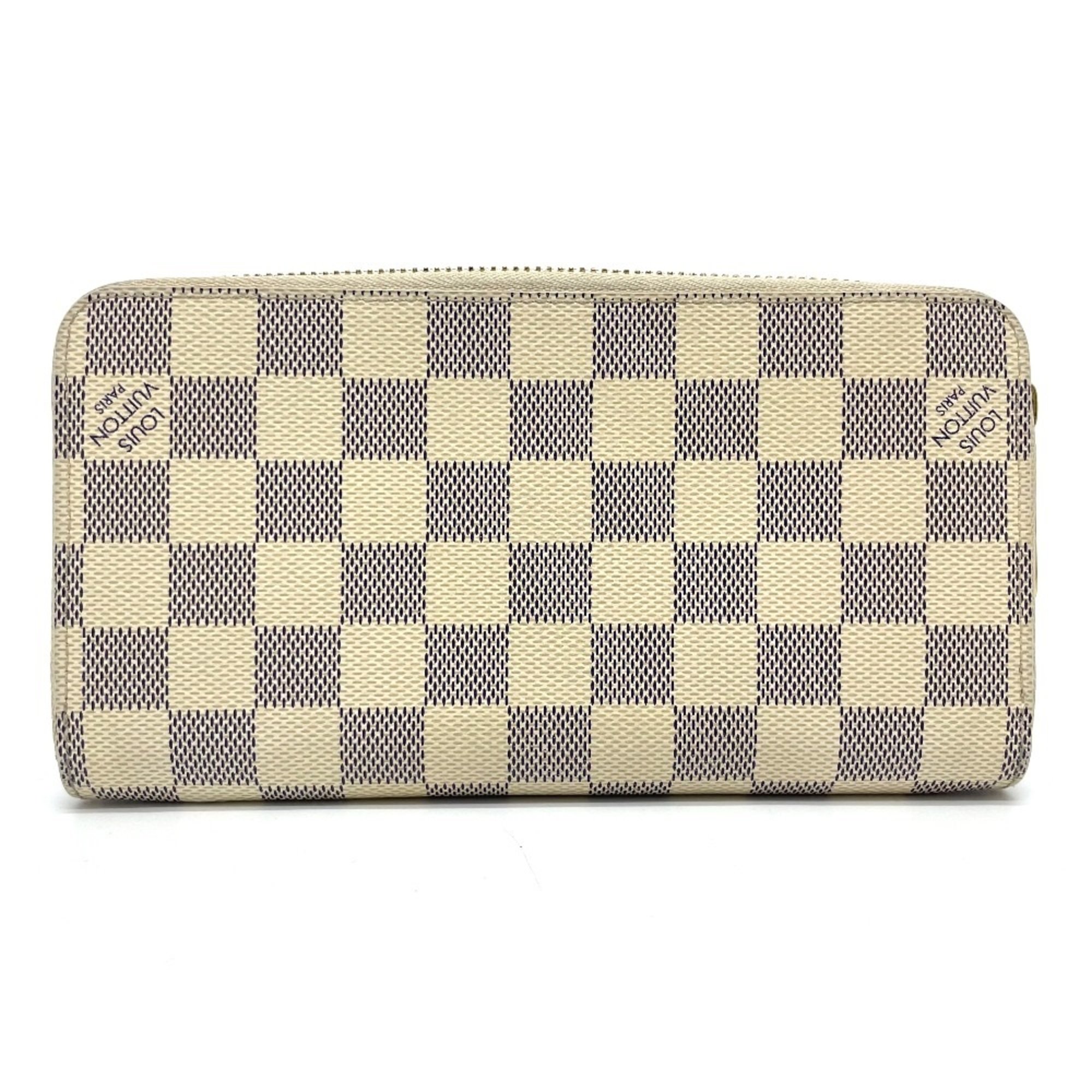 Louis Vuitton N60019 Damier Azur Zip Around Long Wallet Azur White