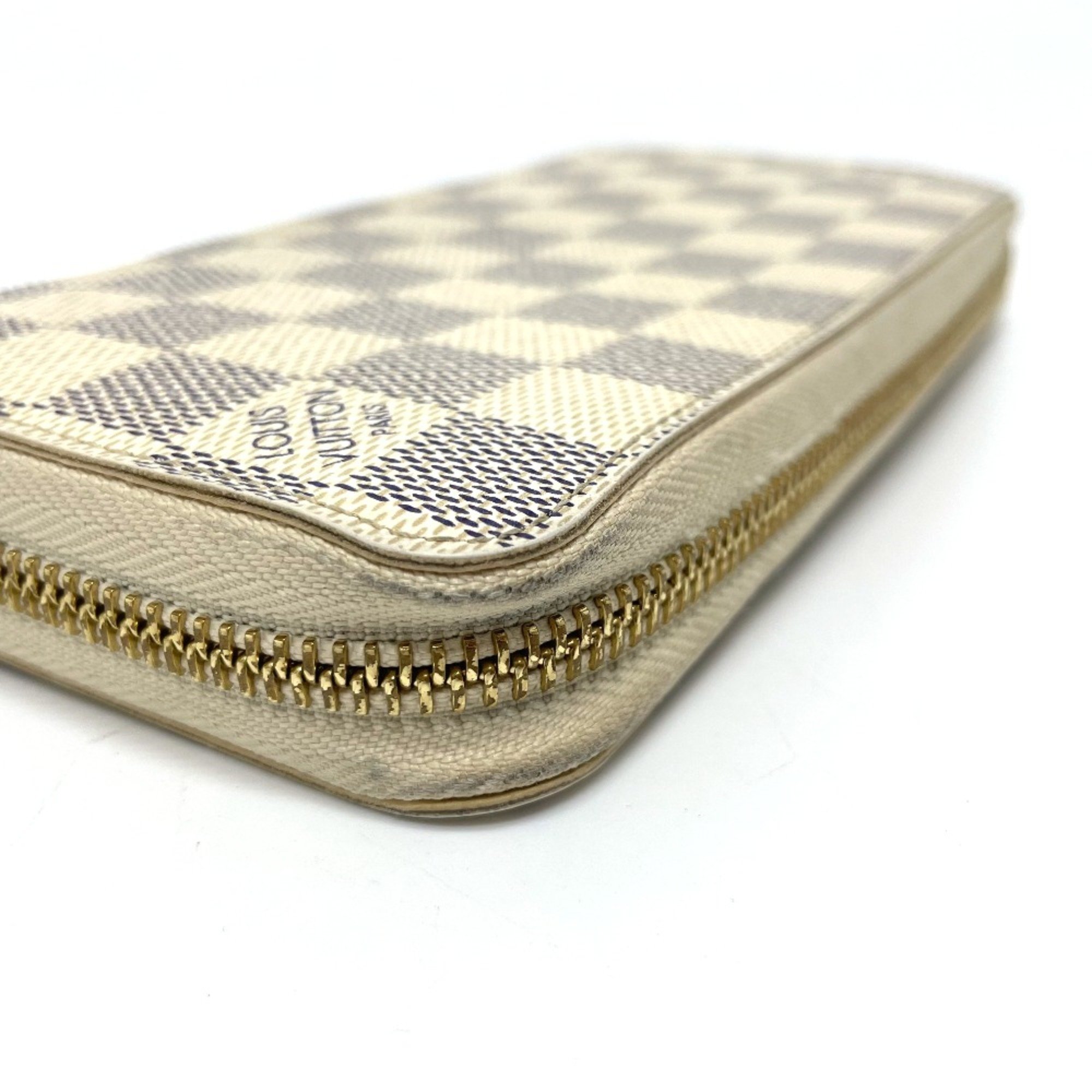 Louis Vuitton N60019 Damier Azur Zip Around Long Wallet Azur White