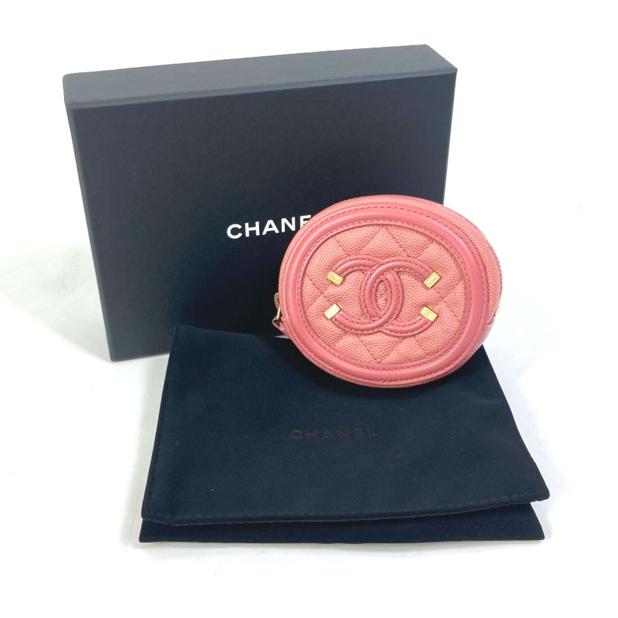 Chanel Wallet Coin Compartment Round CC Mark coin purse pink