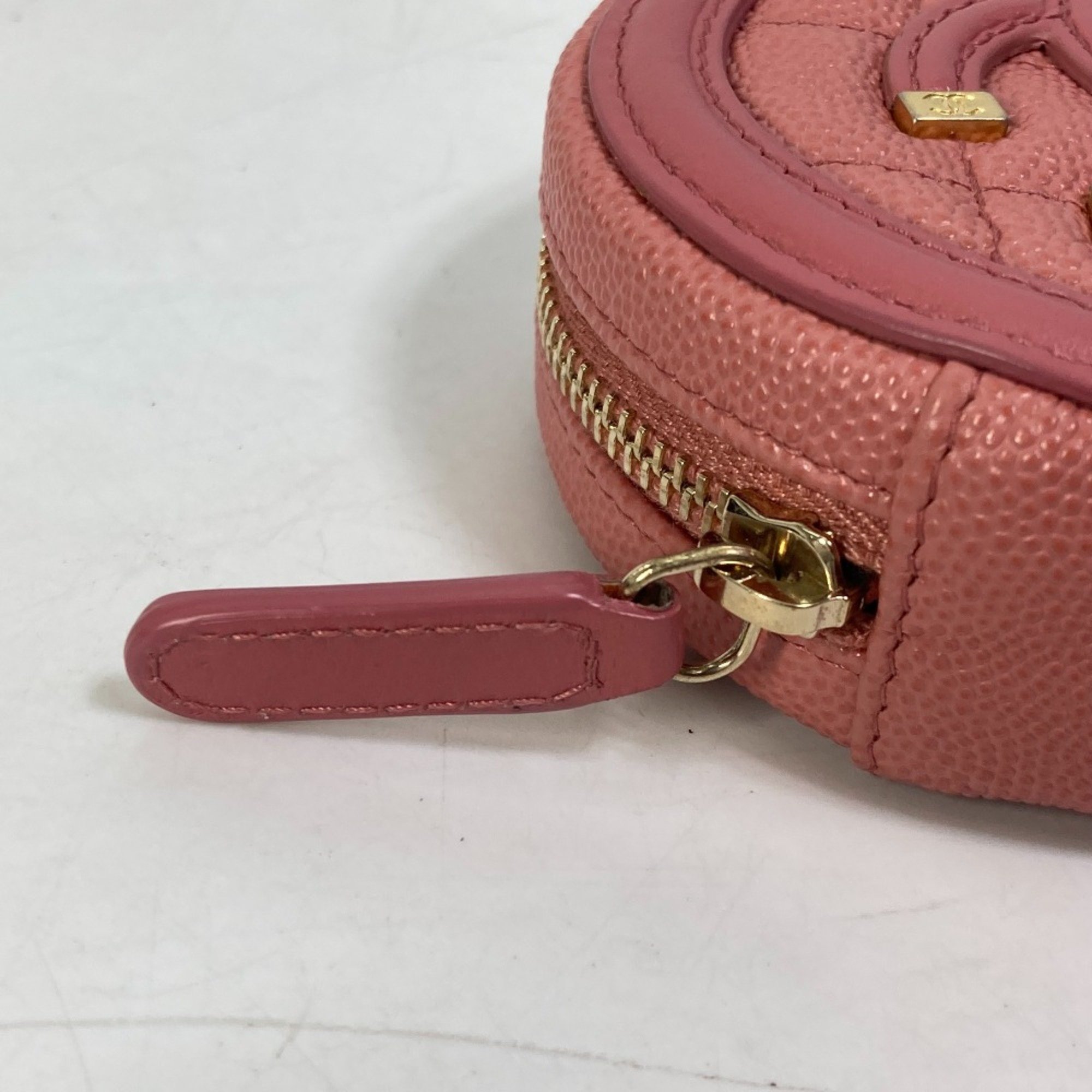 Chanel Wallet Coin Compartment Round CC Mark coin purse pink