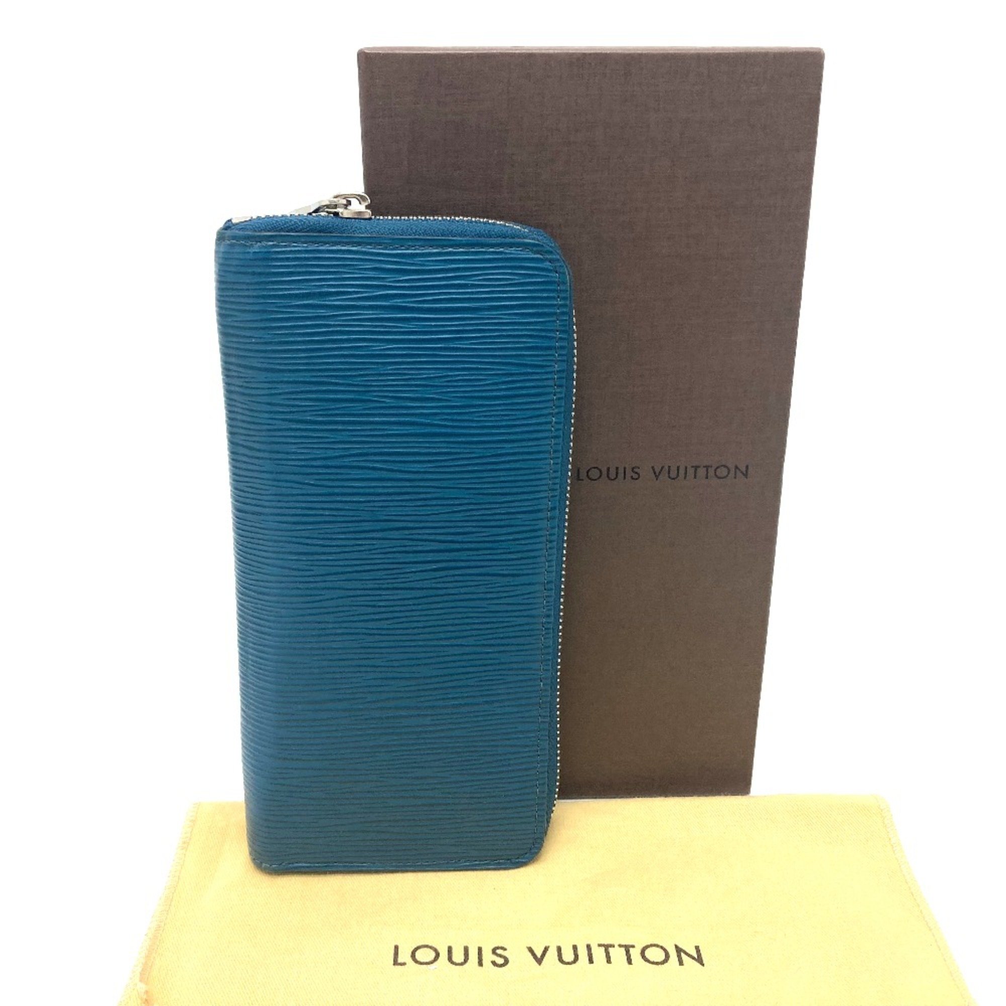 Louis Vuitton M60966 Epi Zip Around Long Wallet Blue Celeste