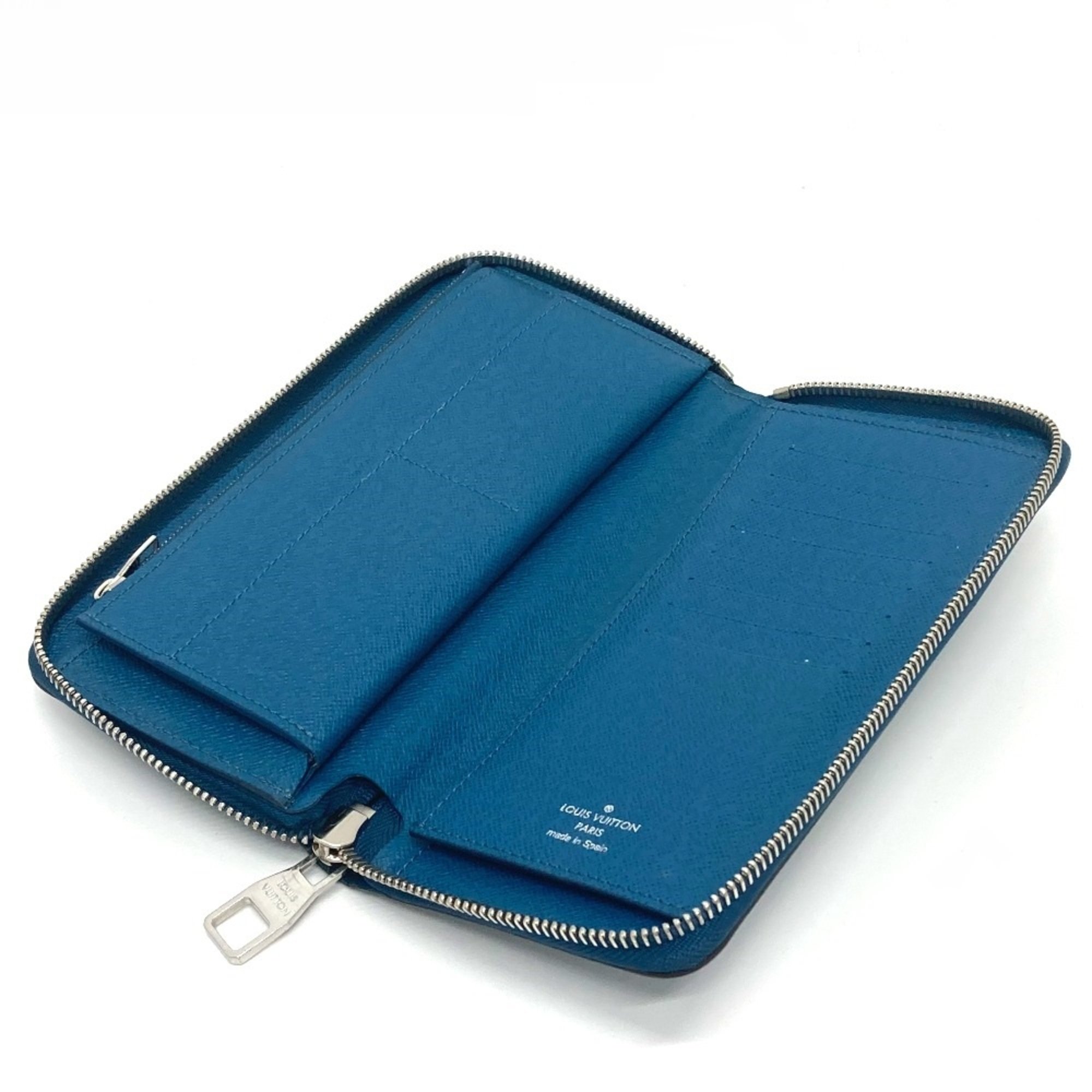 Louis Vuitton M60966 Epi Zip Around Long Wallet Blue Celeste