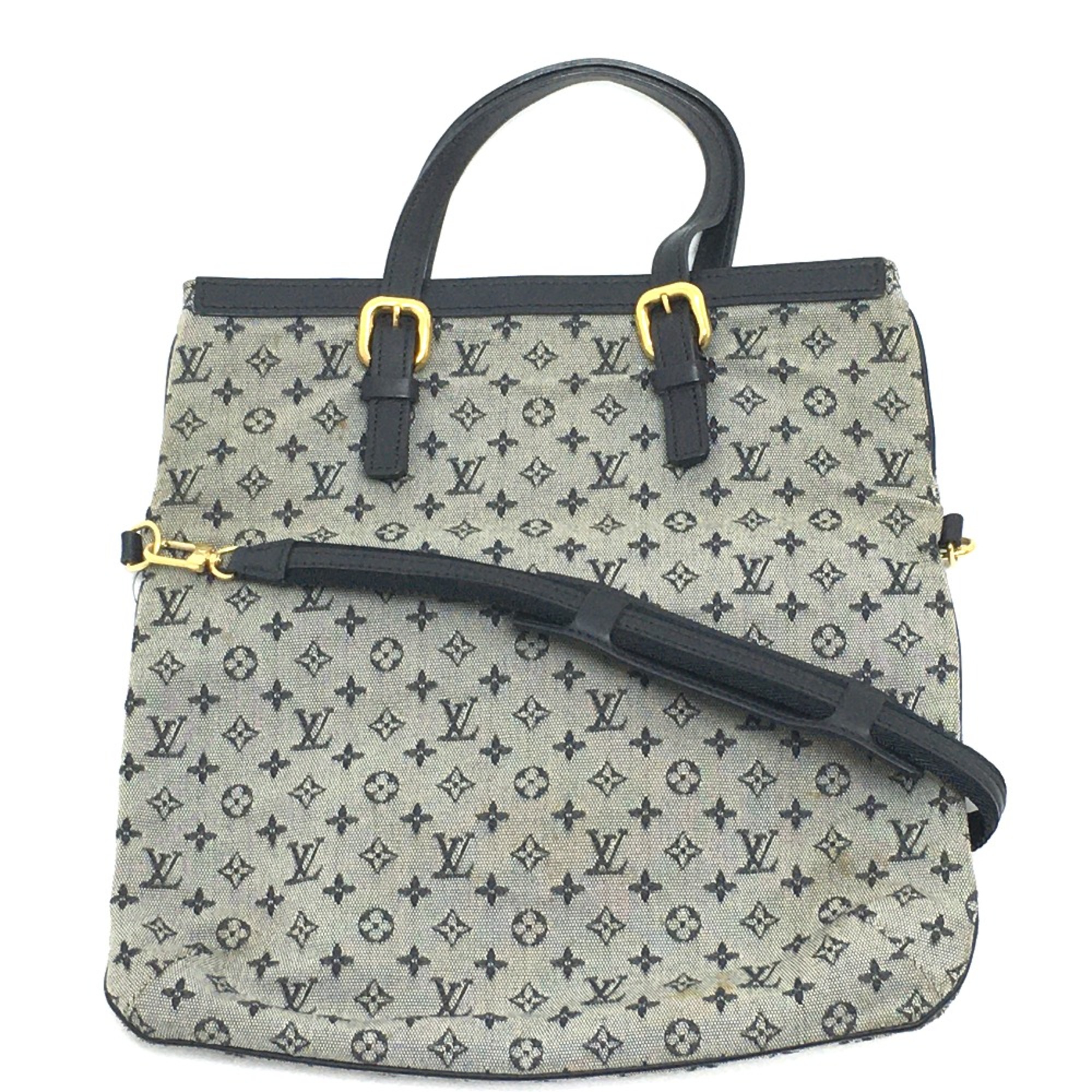 Louis Vuitton M92208 Monogram mini Bag Tote Bag Hand Bag blue Blue Based