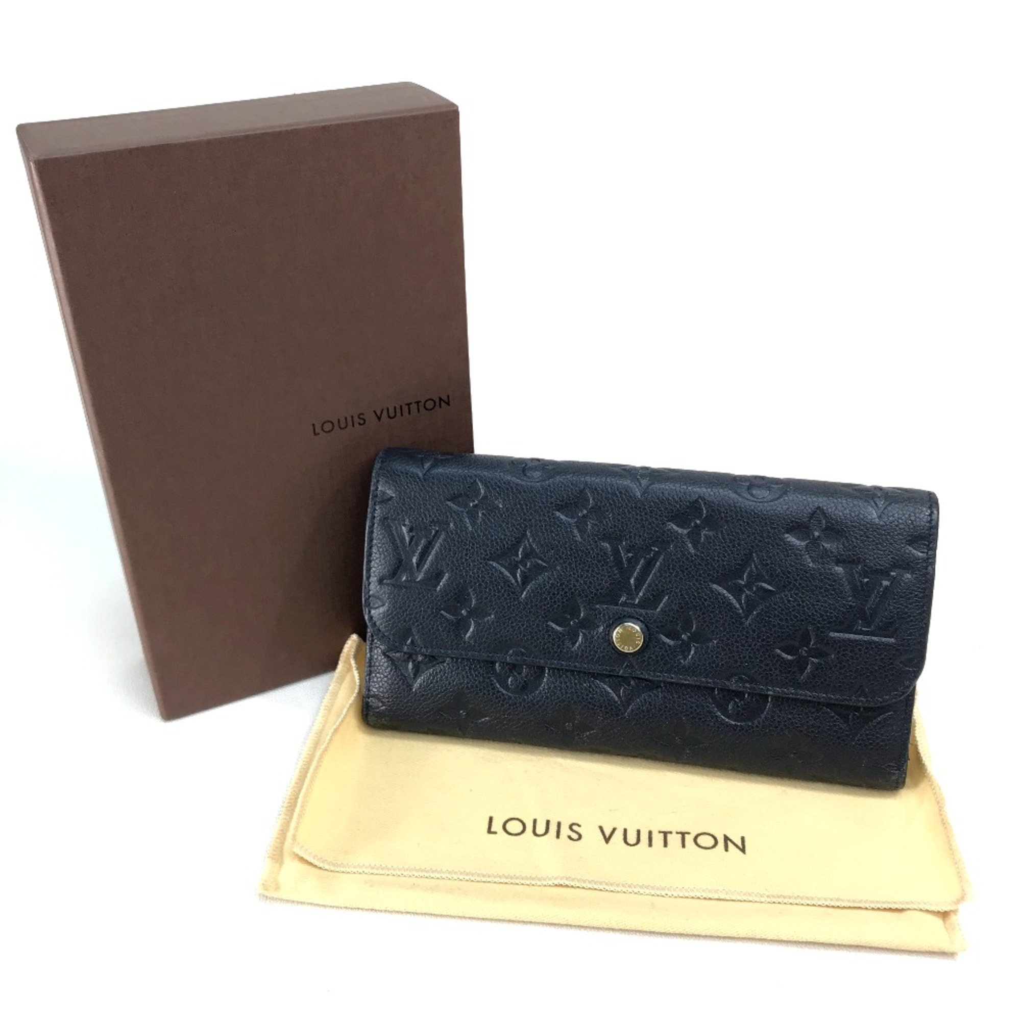 Louis Vuitton M60258 MonogramEmpreinte Long Wallet Infini Navy GoldHardware