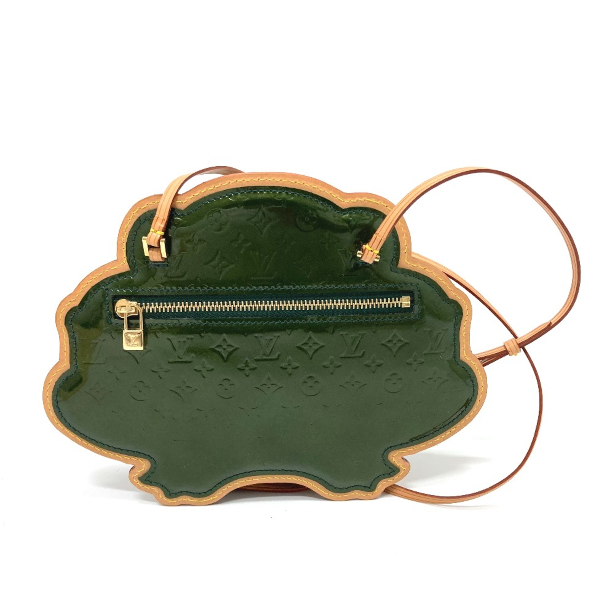 Louis Vuitton M92269 MonogramVernis Bag Frog Pochette Gravo Shoulder Bag Green