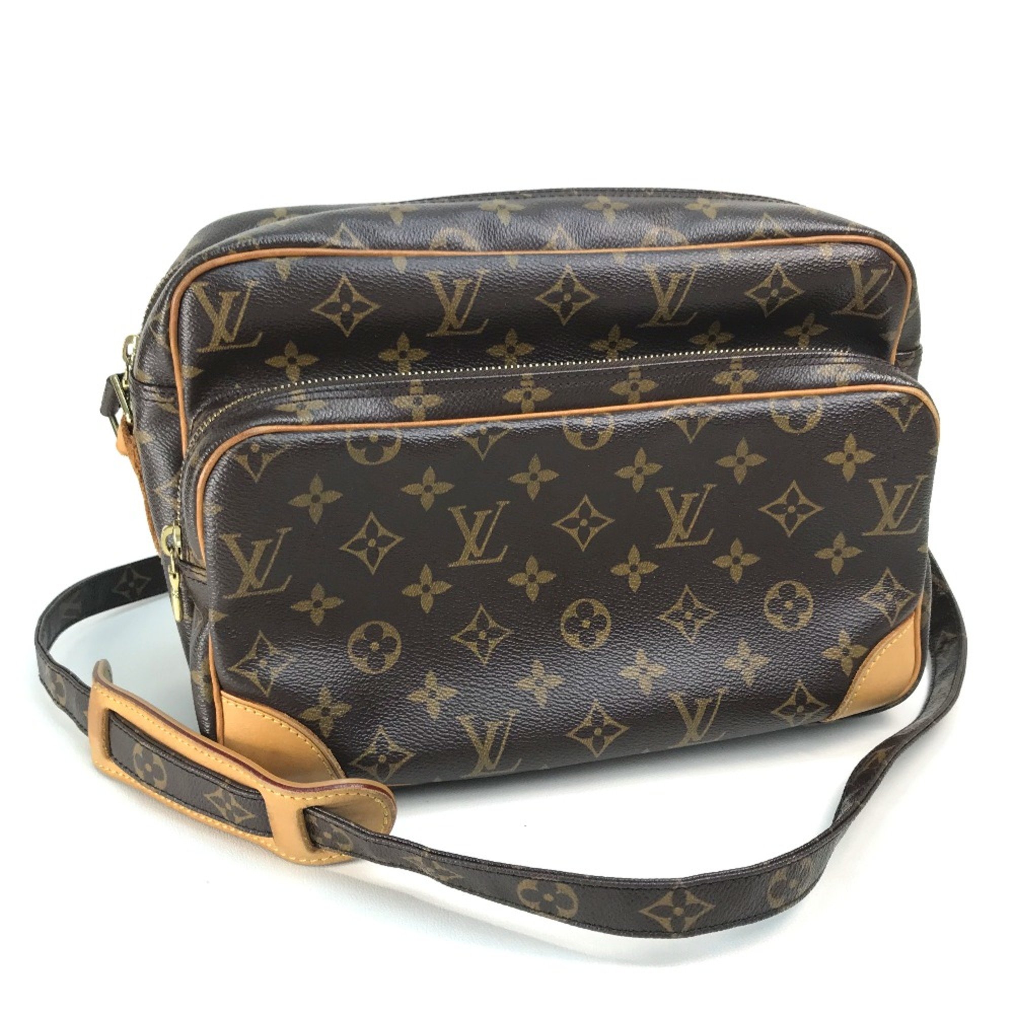 Louis Vuitton M45244 Monogram Shoulder Bag Brown