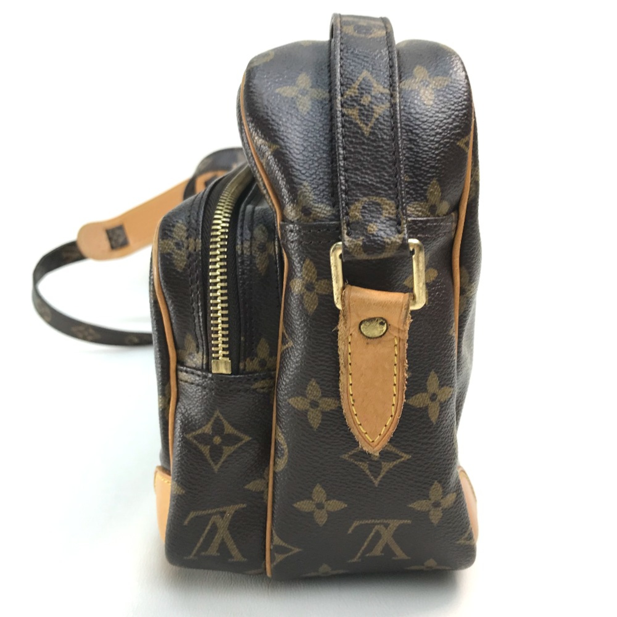 Louis Vuitton M45244 Monogram Shoulder Bag Brown