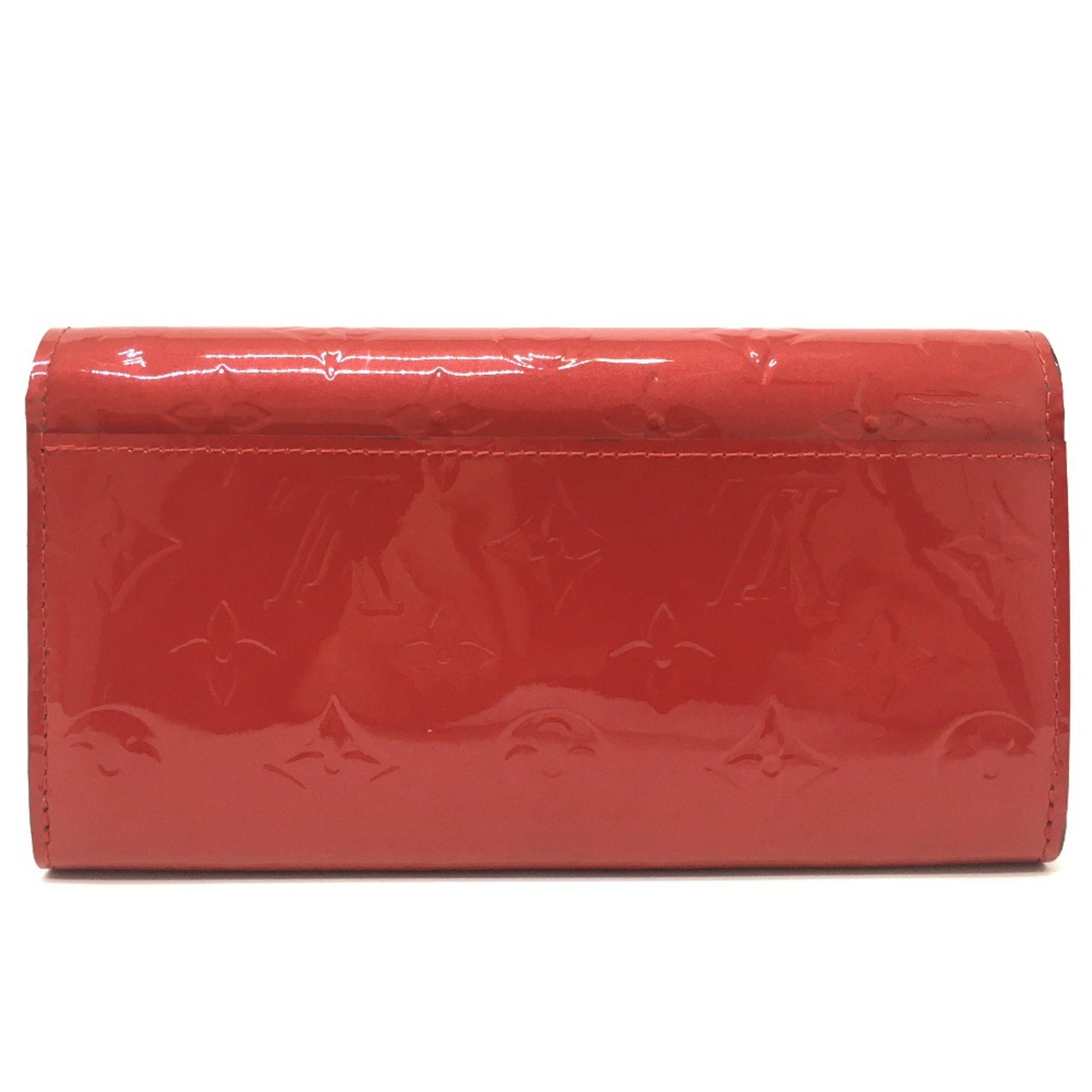 Louis Vuitton M90489 MonogramVernis Long Wallet Slys Red