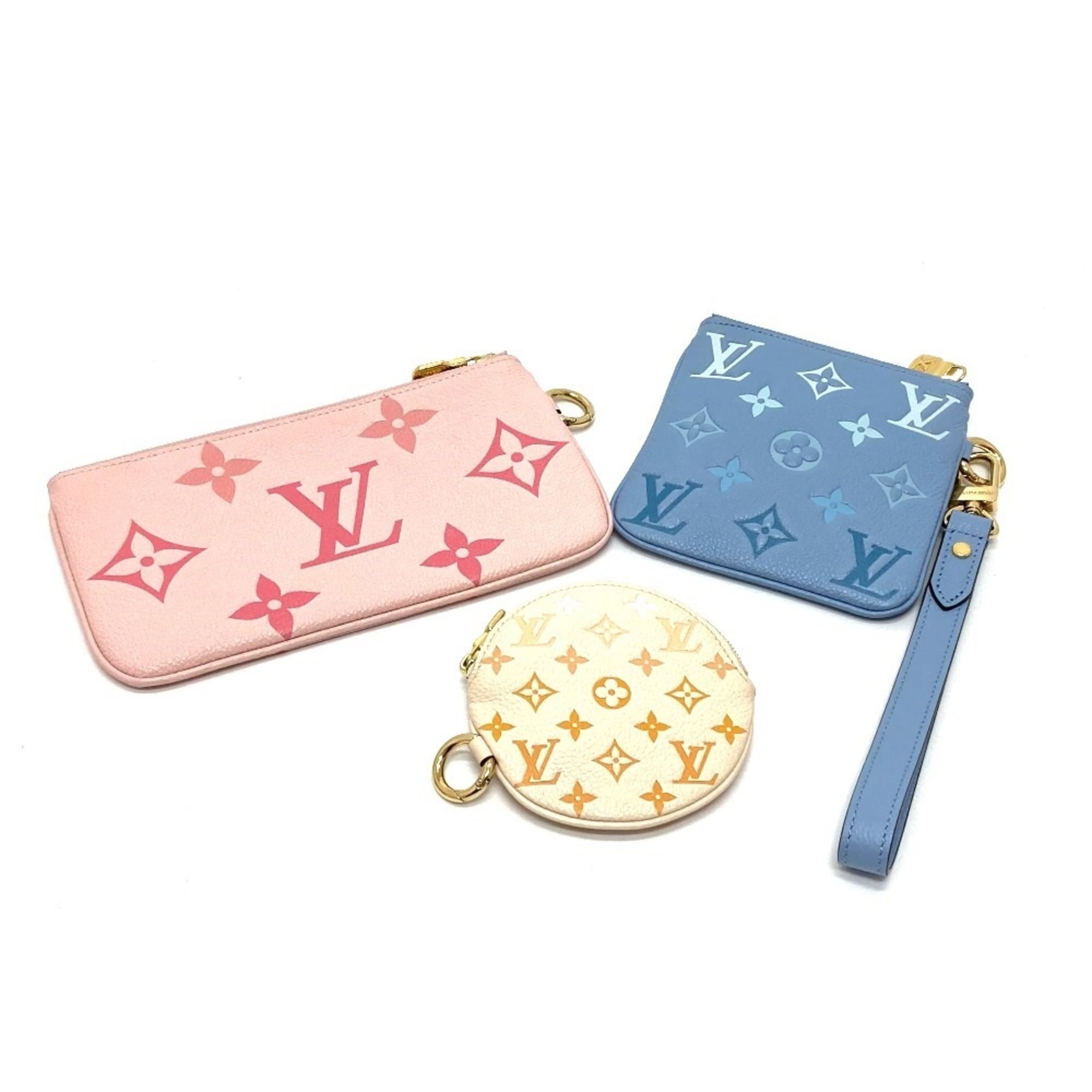 Louis Vuitton M80407 MonogramEmpreinte By the pool Pouch Pink /blue /yellow