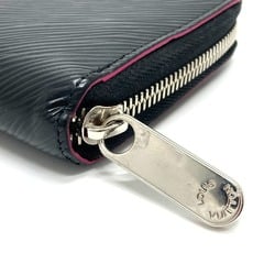 Louis Vuitton M64838 Epi Zip Around Long Wallet Noir x hot pink