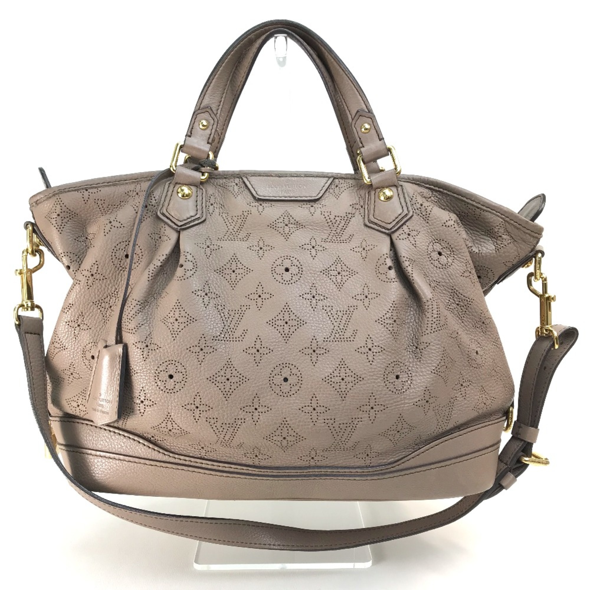 Louis Vuitton M93175 MonogramMahina 2WAY Shoulder Bag Hand Bag poodle Beige GoldHardware