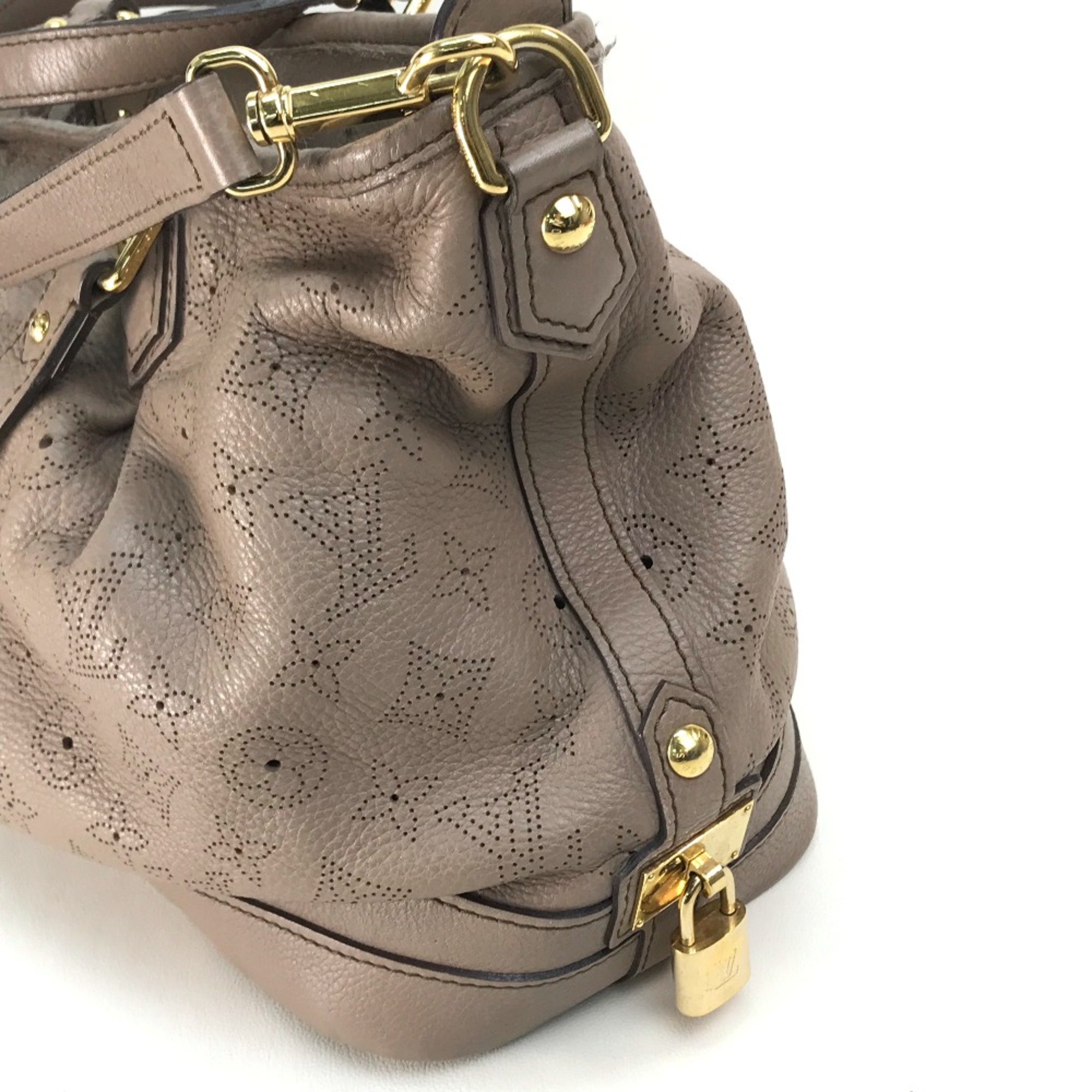 Louis Vuitton M93175 MonogramMahina 2WAY Shoulder Bag Hand Bag poodle Beige GoldHardware