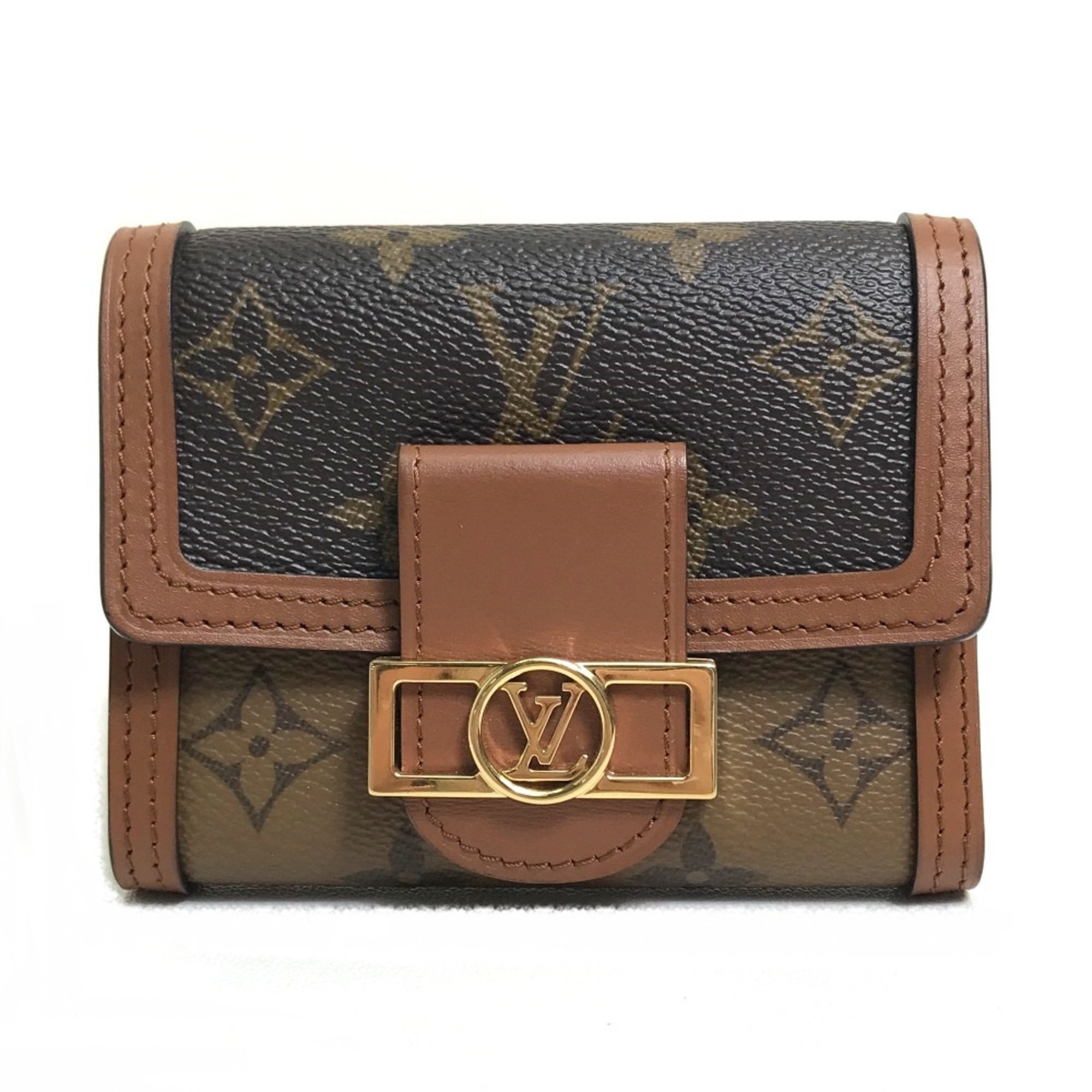 Louis Vuitton M68725 Monogram reverse Wallet Trifold wallet Brown GoldHardware