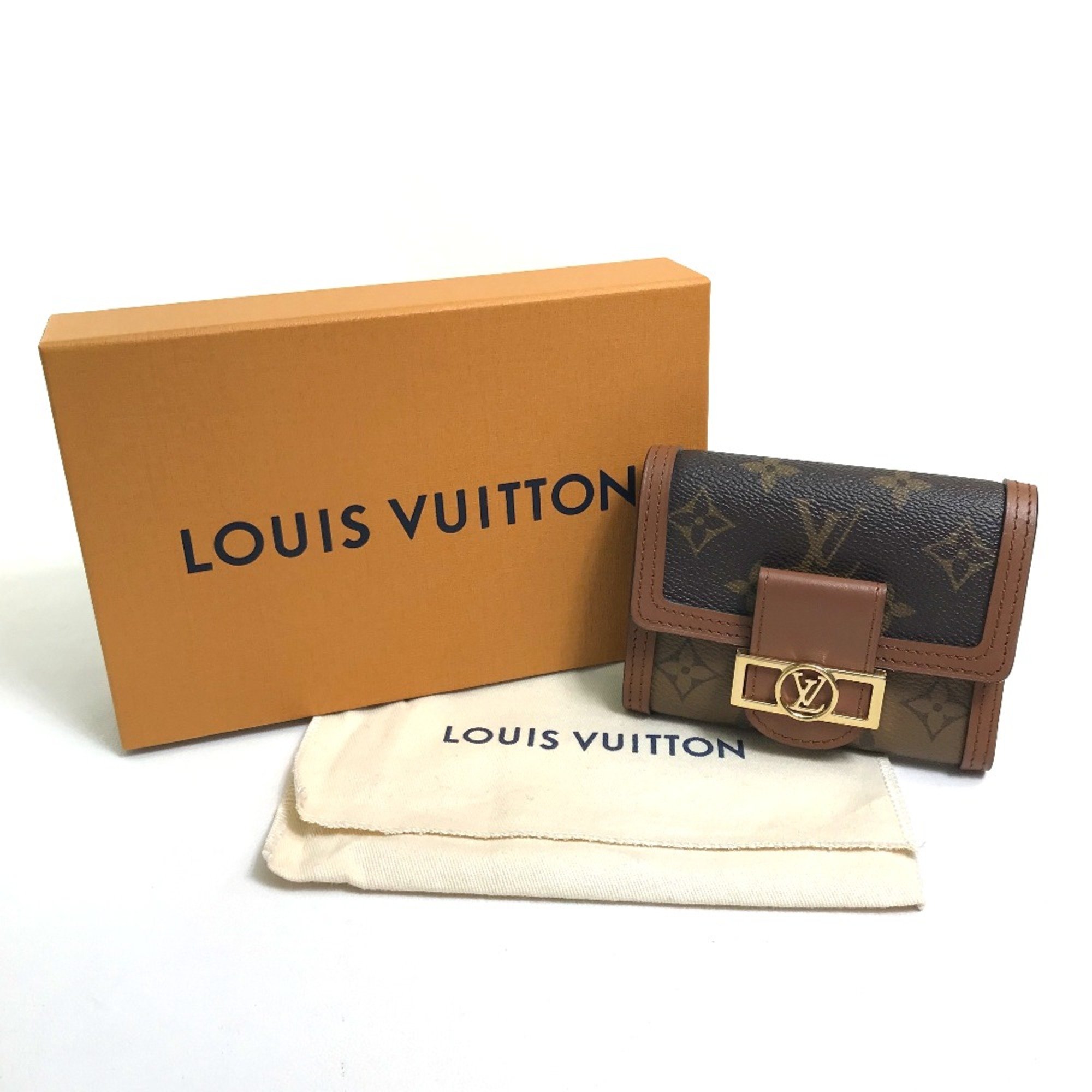 Louis Vuitton M68725 Monogram reverse Wallet Trifold wallet Brown GoldHardware