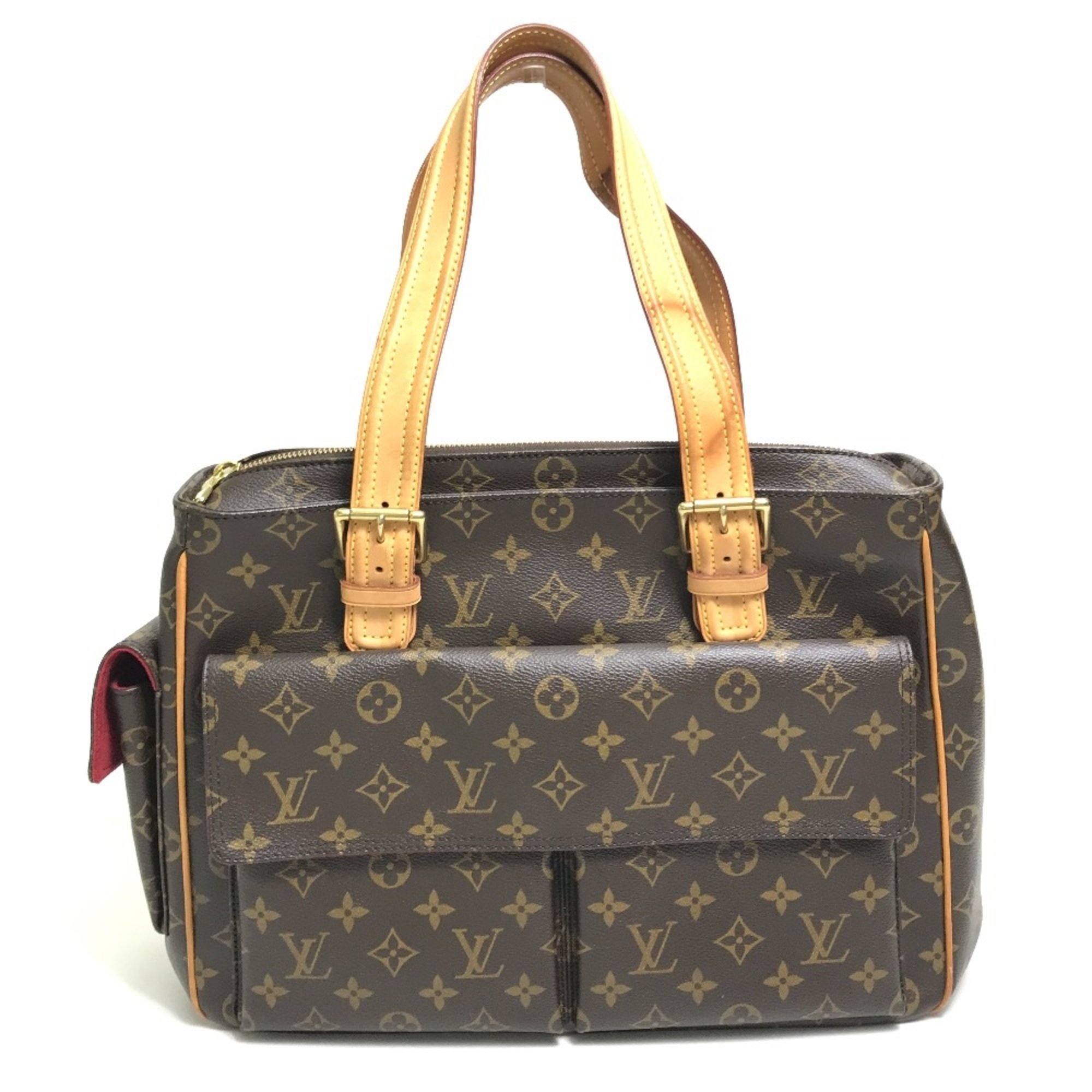 Louis Vuitton M51162 Monogram Hand Bag Tote Bag Brown/Red