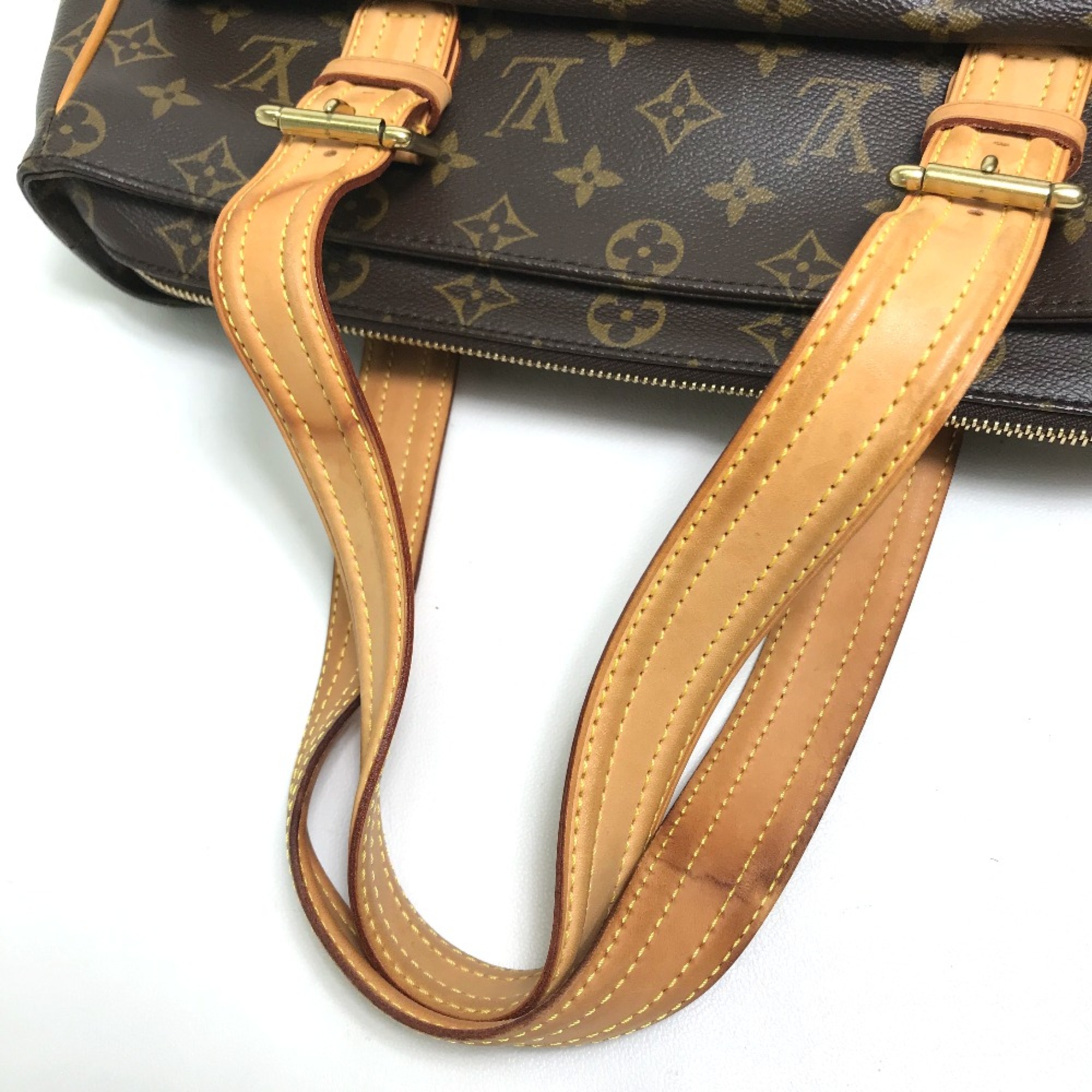 Louis Vuitton M51162 Monogram Hand Bag Tote Bag Brown/Red