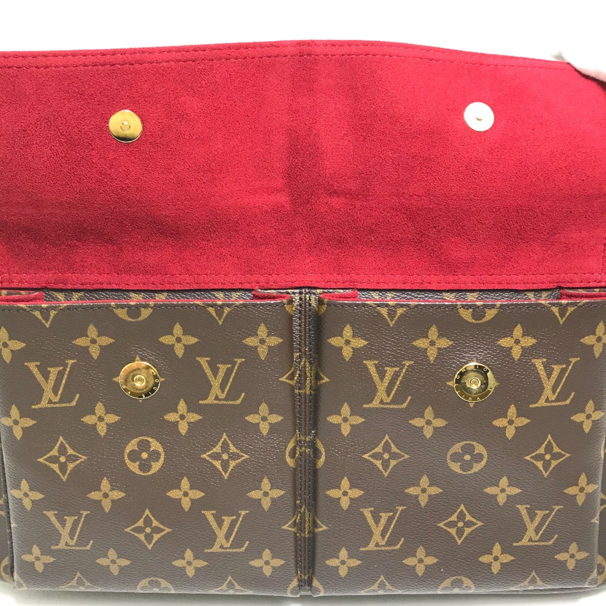 Louis Vuitton M51162 Monogram Hand Bag Tote Bag Brown/Red