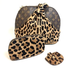 Louis Vuitton M99032 Monogram Leopard Bag 3-piece set Hand Bag Brown