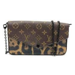 Louis Vuitton M62002 Leopard Monogram 2WAY Chain Wallet Shoulder Bag Brown