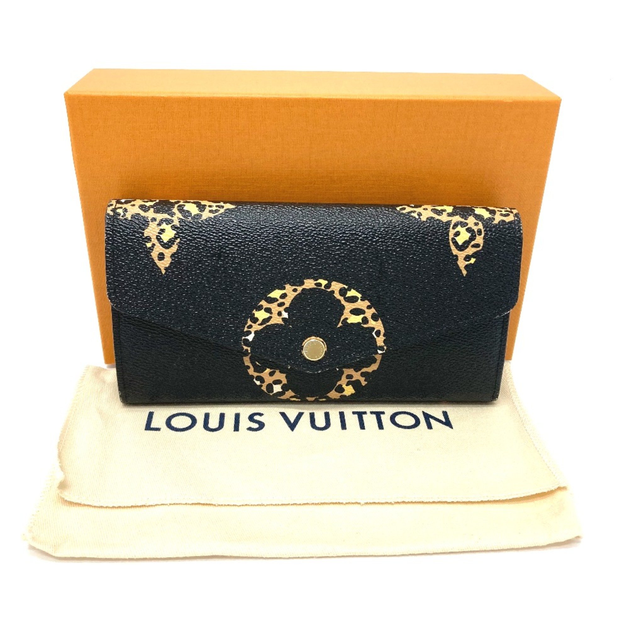 Louis Vuitton M67875 Monogram jungle Two fold Long Wallet Black