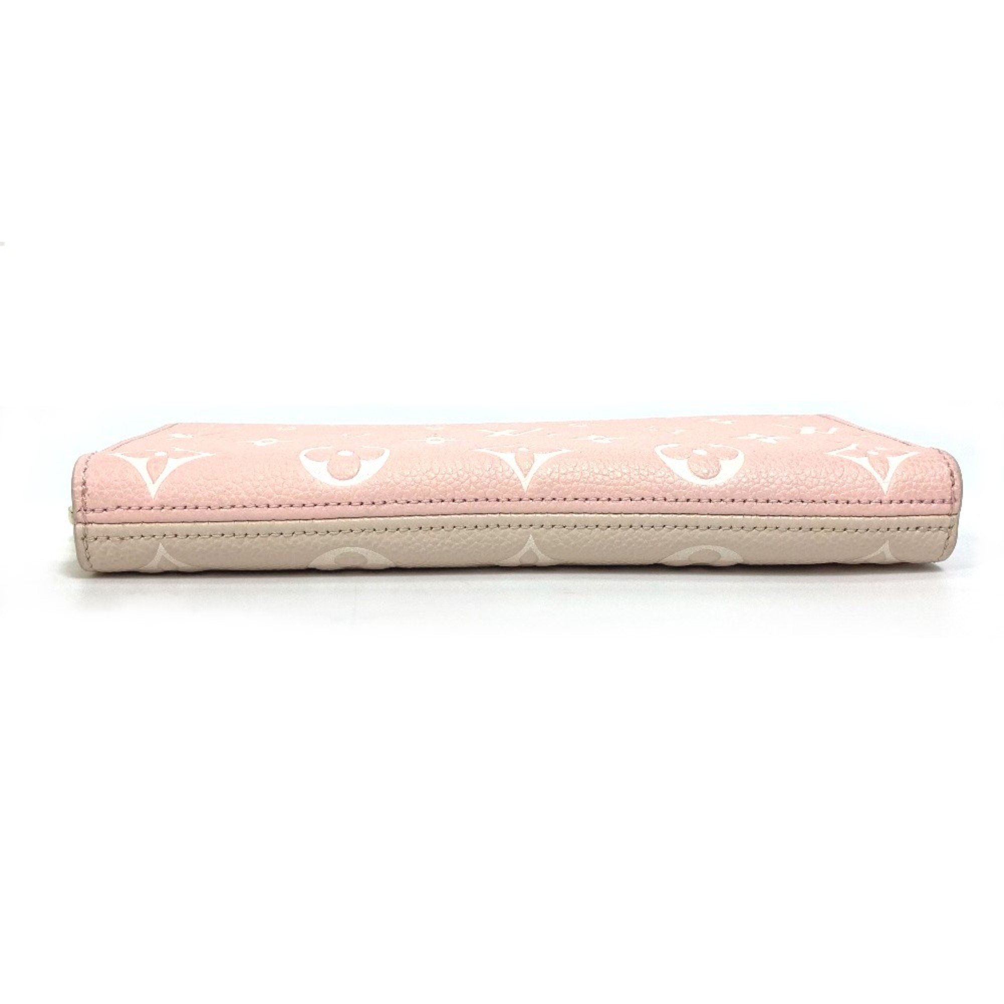 Louis Vuitton M81279 MonogramEmpreinte Zip Around Long Wallet Pink x Beige x Yellow