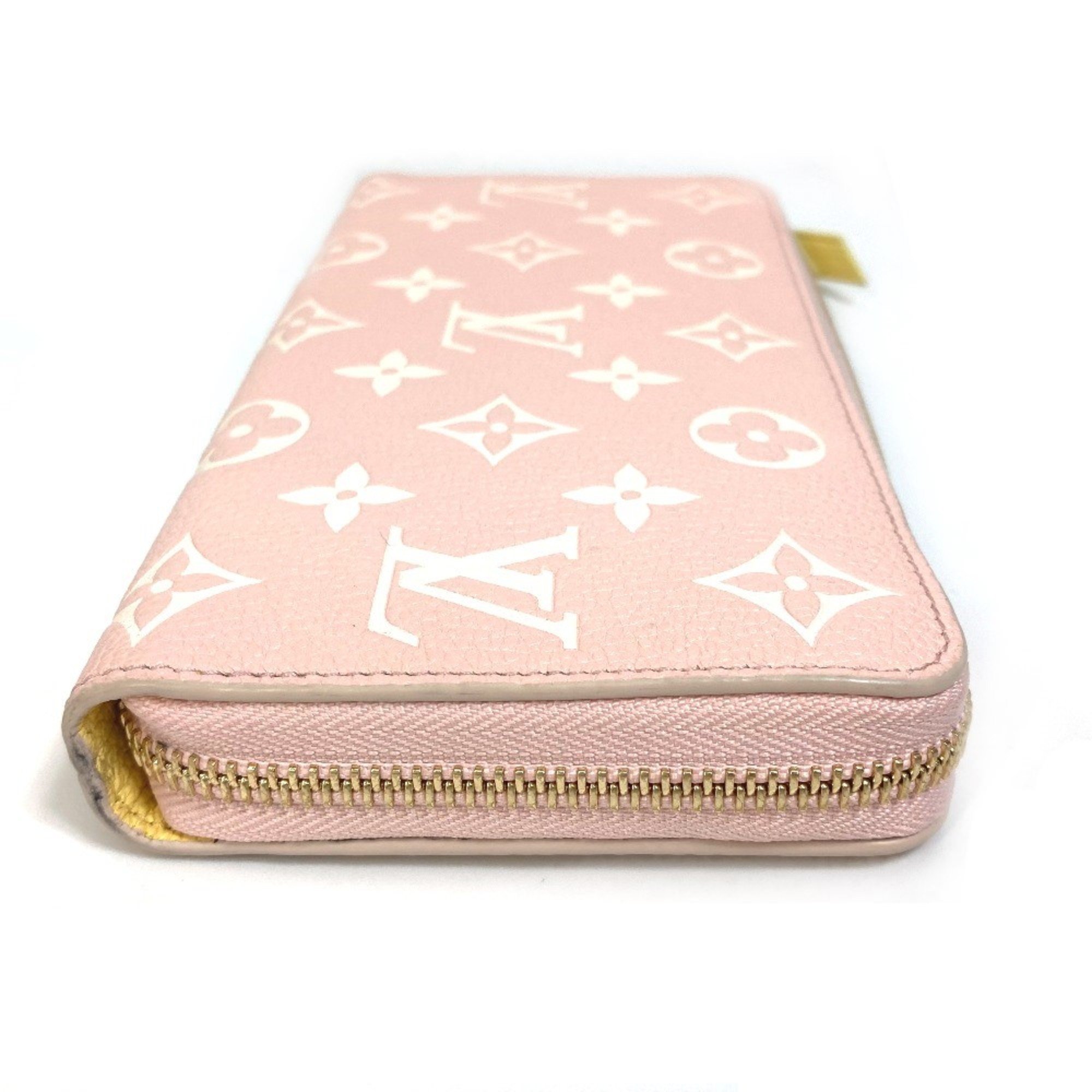 Louis Vuitton M81279 MonogramEmpreinte Zip Around Long Wallet Pink x Beige x Yellow