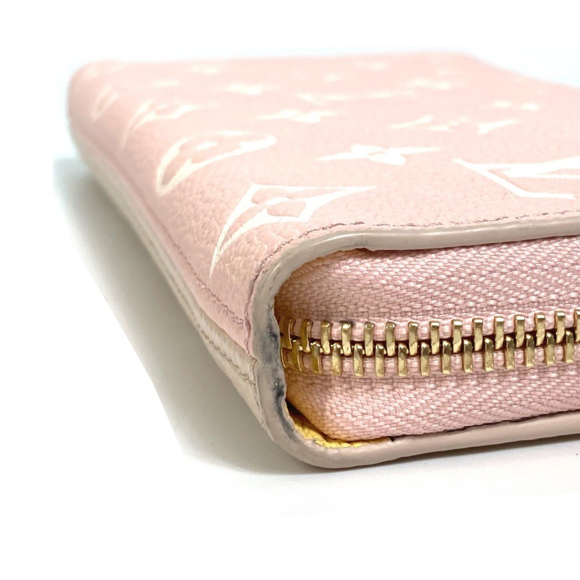 Louis Vuitton M81279 MonogramEmpreinte Zip Around Long Wallet Pink x Beige x Yellow