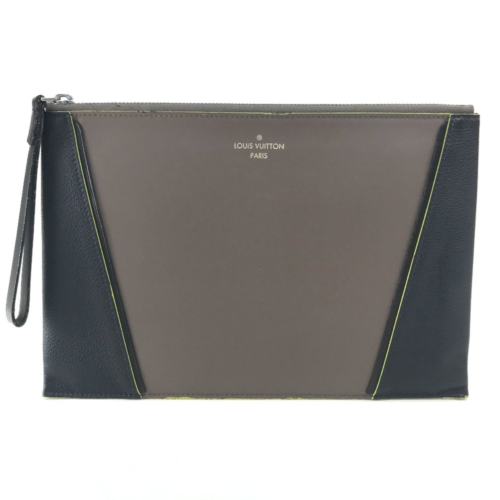 Louis Vuitton Bag List with Strap Clutch bag Gray Based /Navy