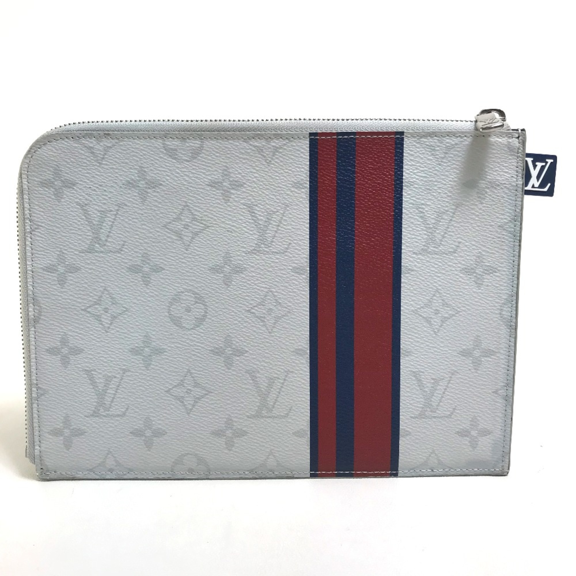 Louis Vuitton M61745 MonogramWhite Bag L-shaped fastener Cluch Bag Clutch bag White x Red x blue