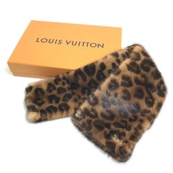 Louis Vuitton M72245 Leopard leopard print leopard Fertipet Scarf Brown x pink