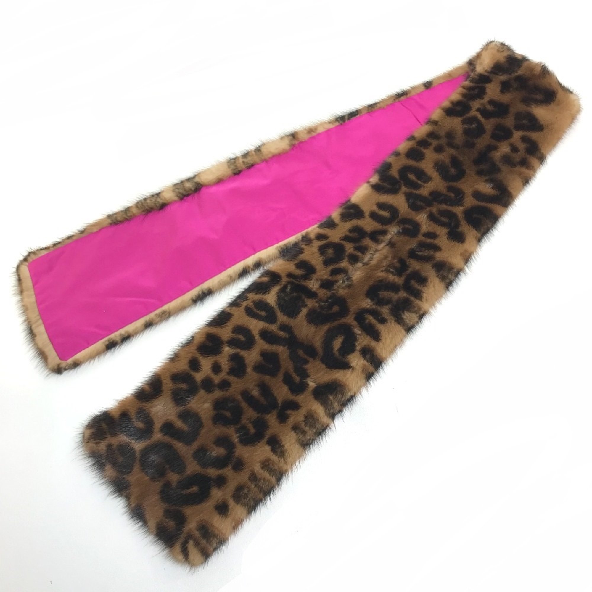 Louis Vuitton M72245 Leopard leopard print leopard Fertipet Scarf Brown x pink